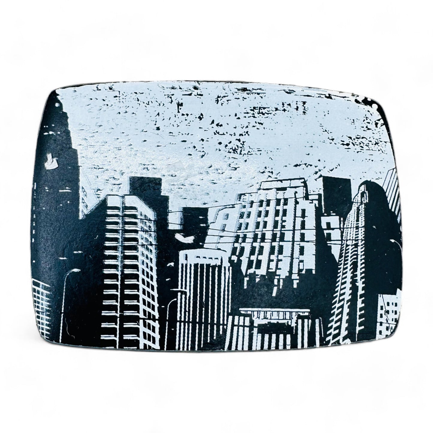 Urban Skyscraper Black and White Belt Buckle