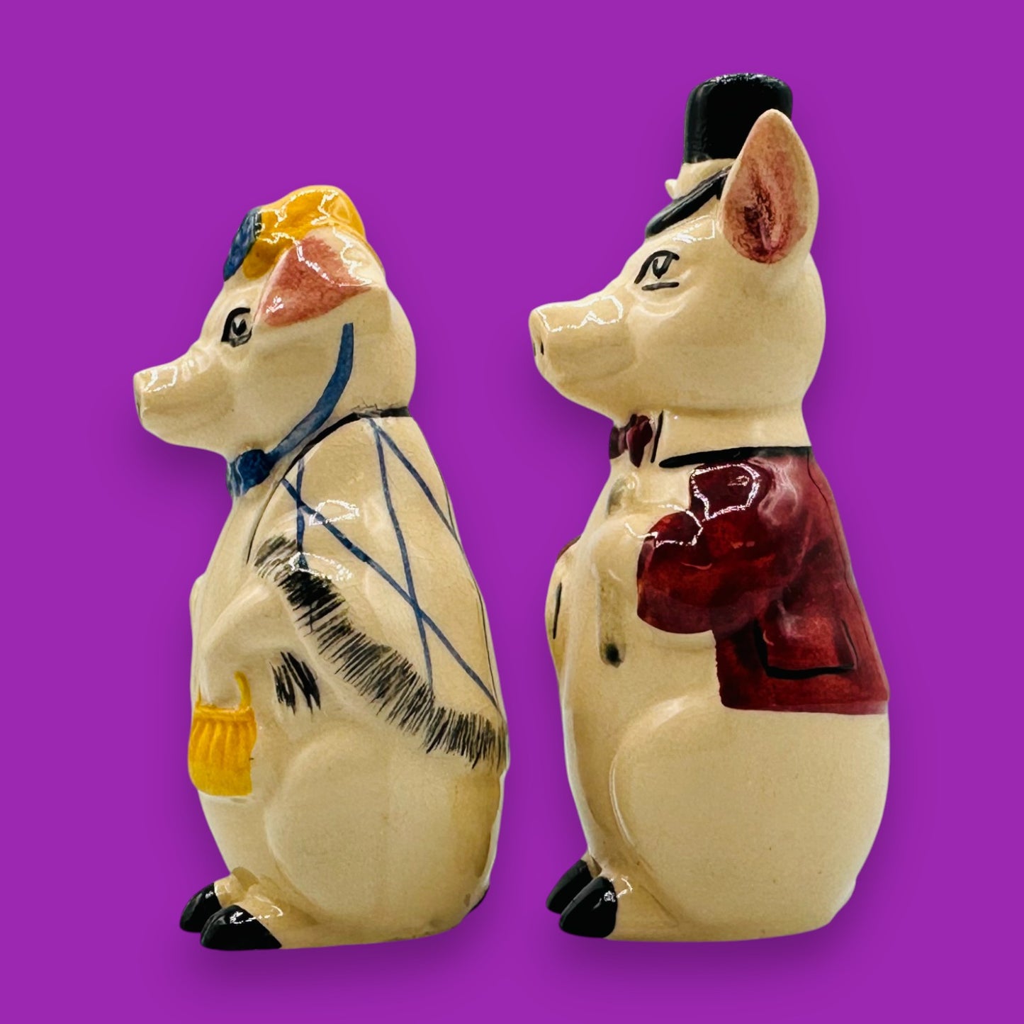 Mr. & Mrs Pig Salt and Pepper Shakers – 1940s Vintage Collectible