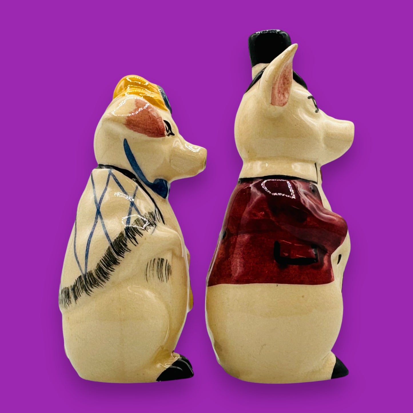 Mr. & Mrs Pig Salt and Pepper Shakers – 1940s Vintage Collectible