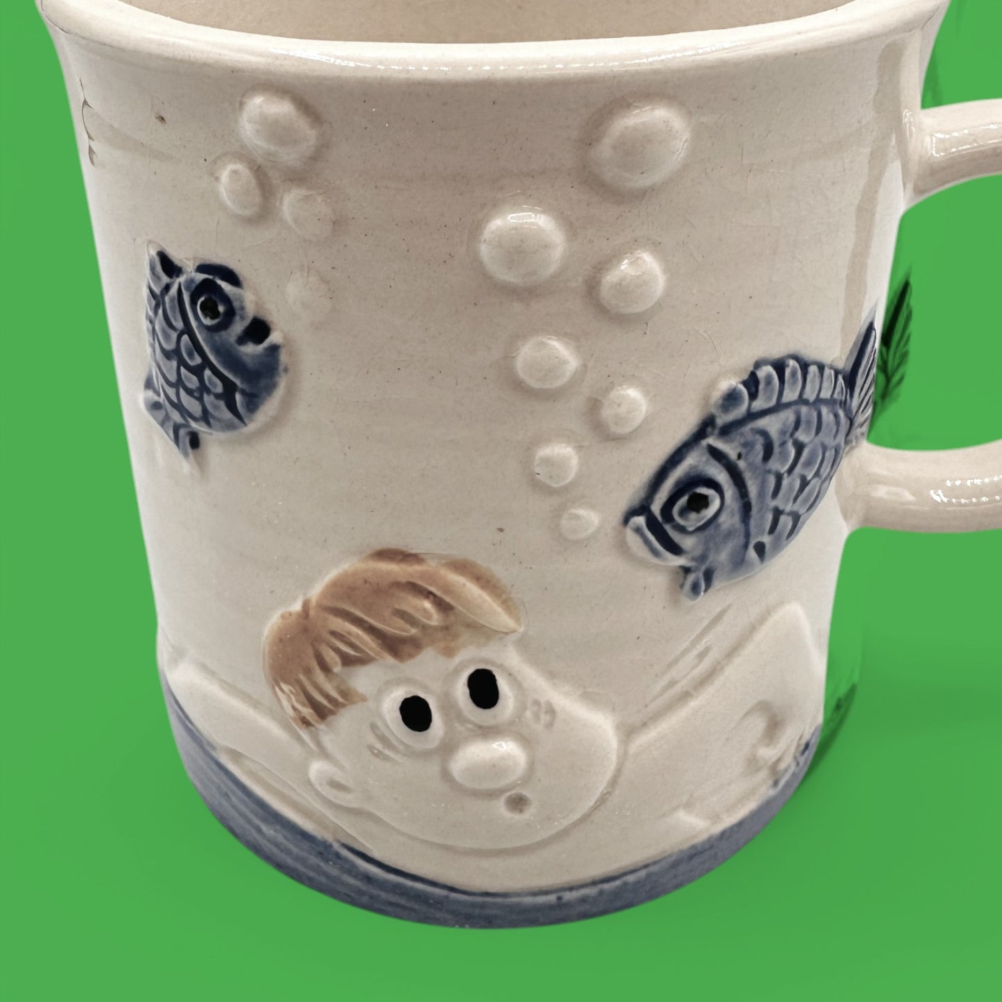 Vintage Golf Mug - Swimming with the Fishes - Japan Enesco