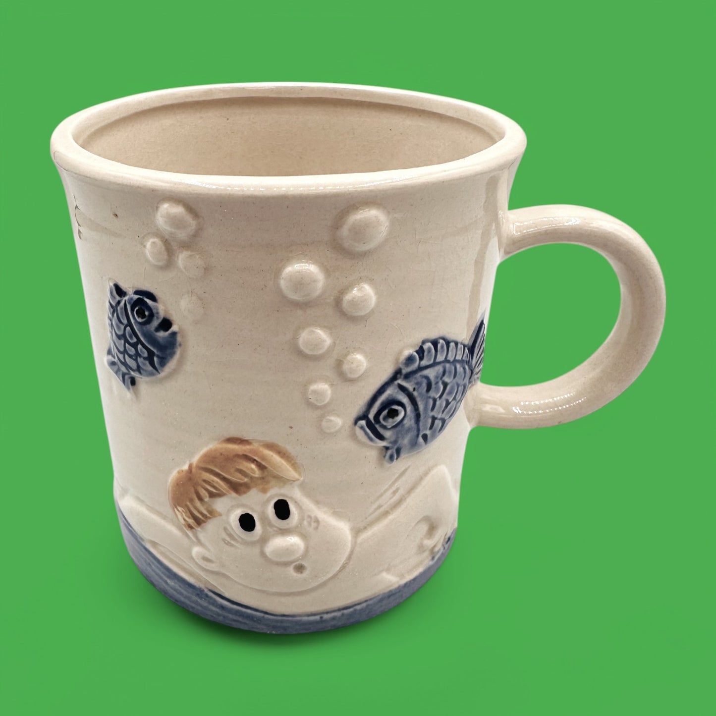 Vintage Golf Mug - Swimming with the Fishes - Japan Enesco