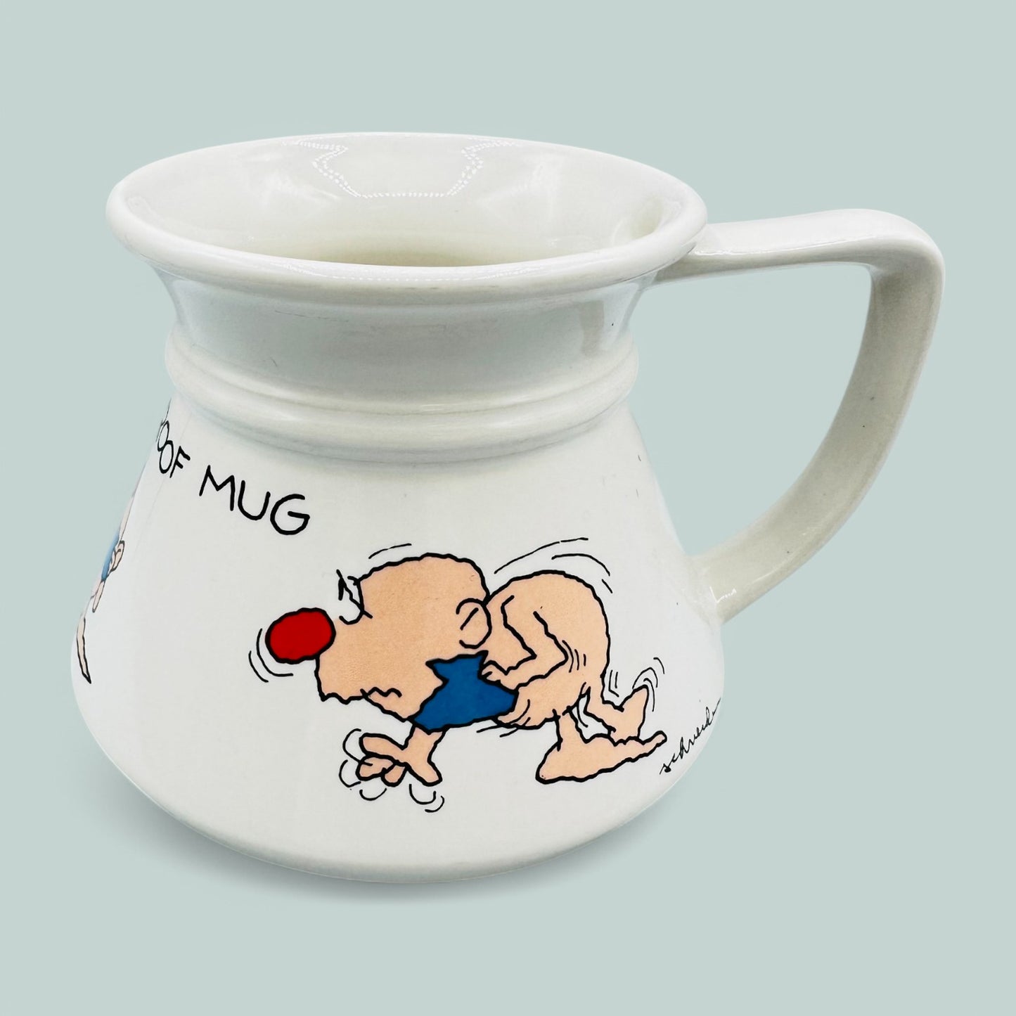 Vintage No Spill Mug Klutz Proof Mug Cartoon Design