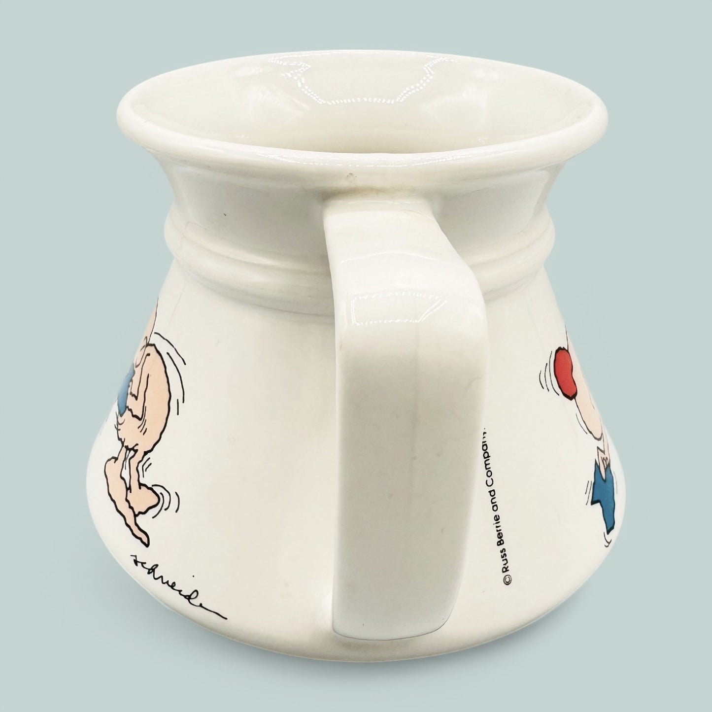 Vintage No Spill Mug Klutz Proof Mug Cartoon Design