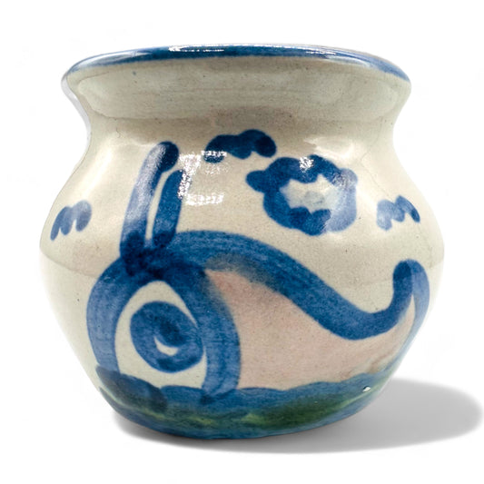 Small Salt Jar - Ship & Whale Series by M.A. Hadley - Hand painted Stoneware