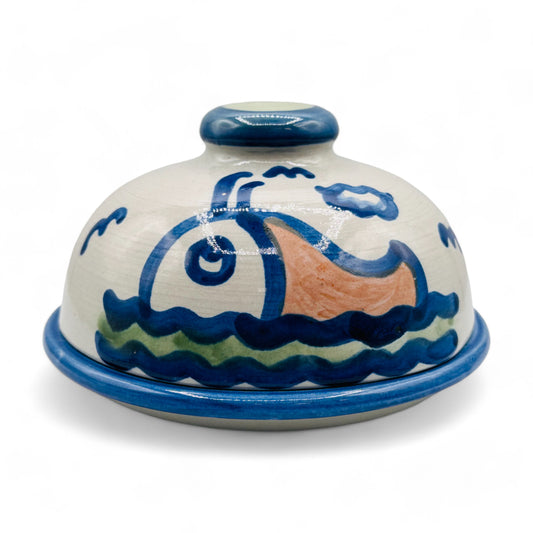 Round Covered Butter Dish - Ship & Whale Series by M.A. Hadley