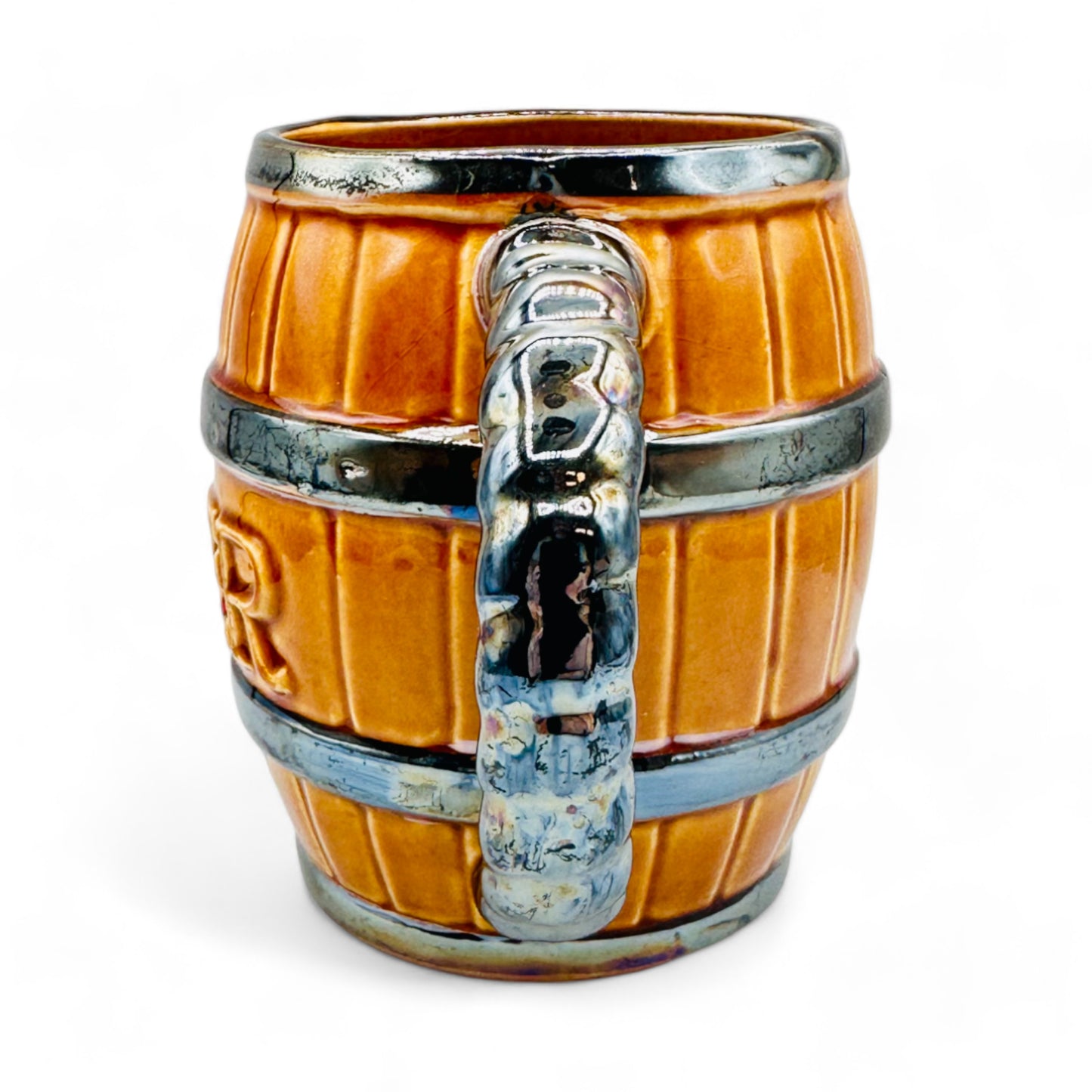 Vintage Rustic Beer Barrel-Inspired Beer Mug with Rounded Design