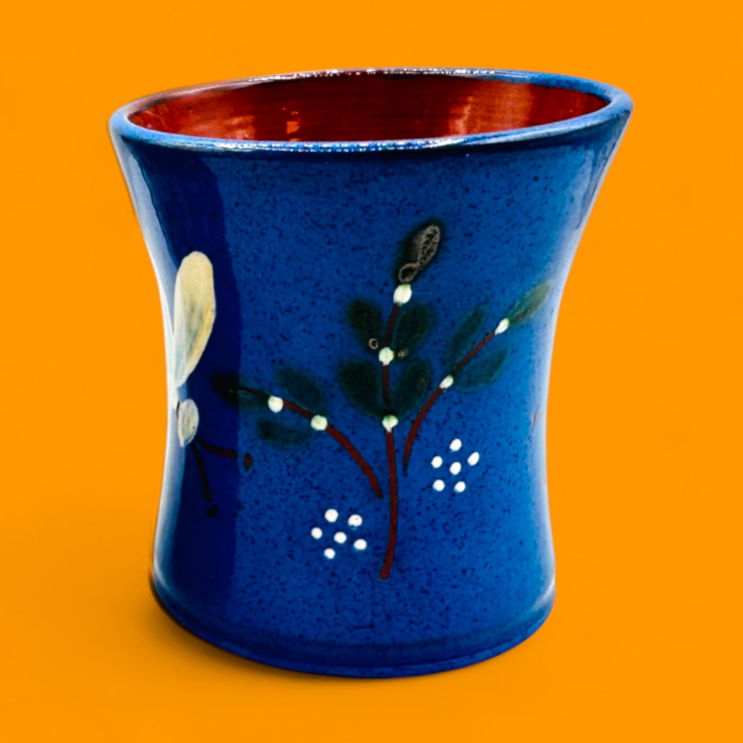 Blue Dragonfly Hand-Painted Pottery Mugs - Whimsical