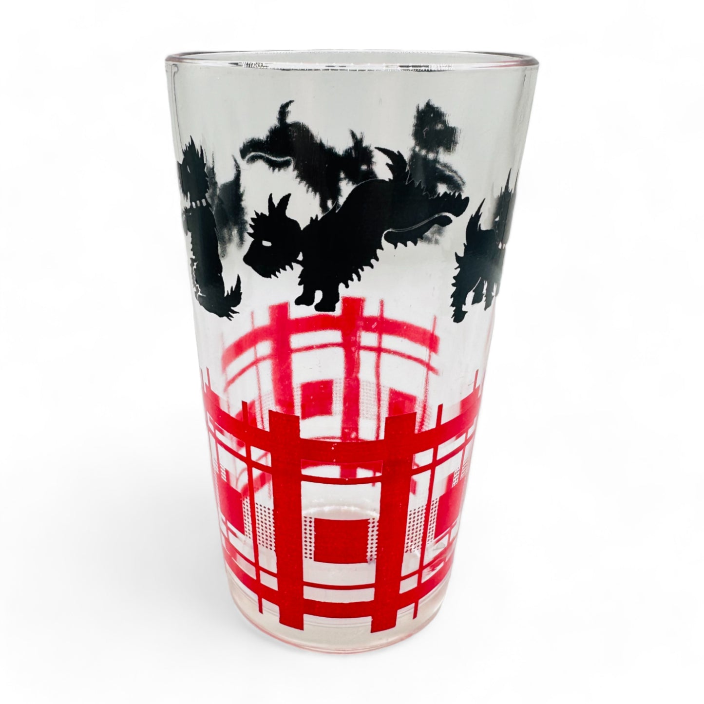 Scottie Dog Tartan Tumbler Glasses - Vintage Anchor Hocking Glassware - Blank & Re