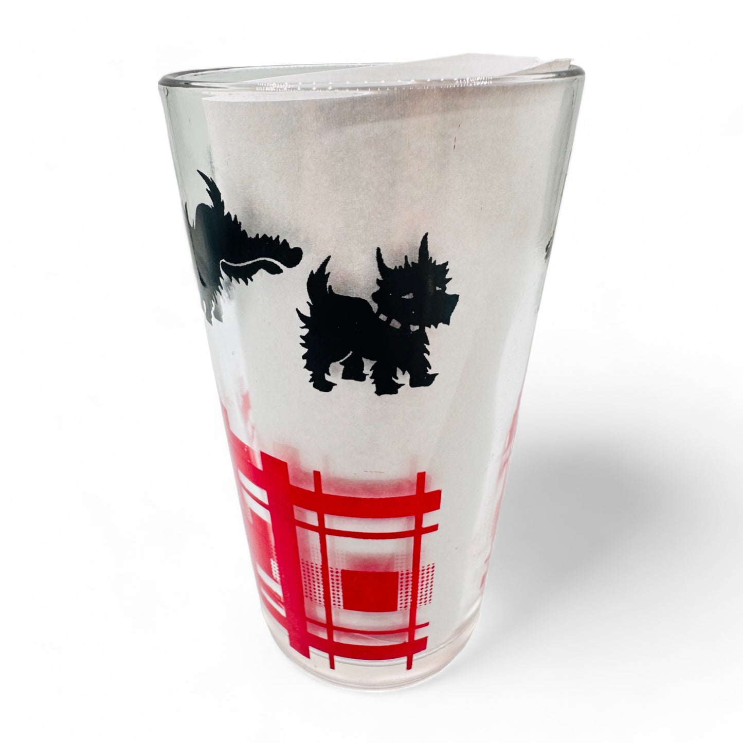 Scottie Dog Tartan Tumbler Glasses - Vintage Anchor Hocking Glassware - Blank & Re