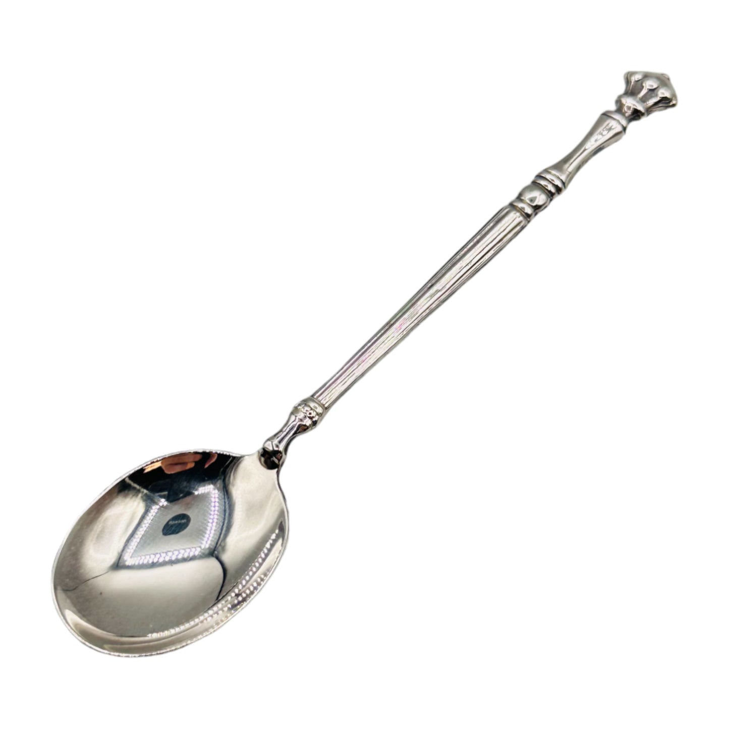 Crown Insignia Silver Plated Teaspoon Set in Elegant Snakeskin Style Box
