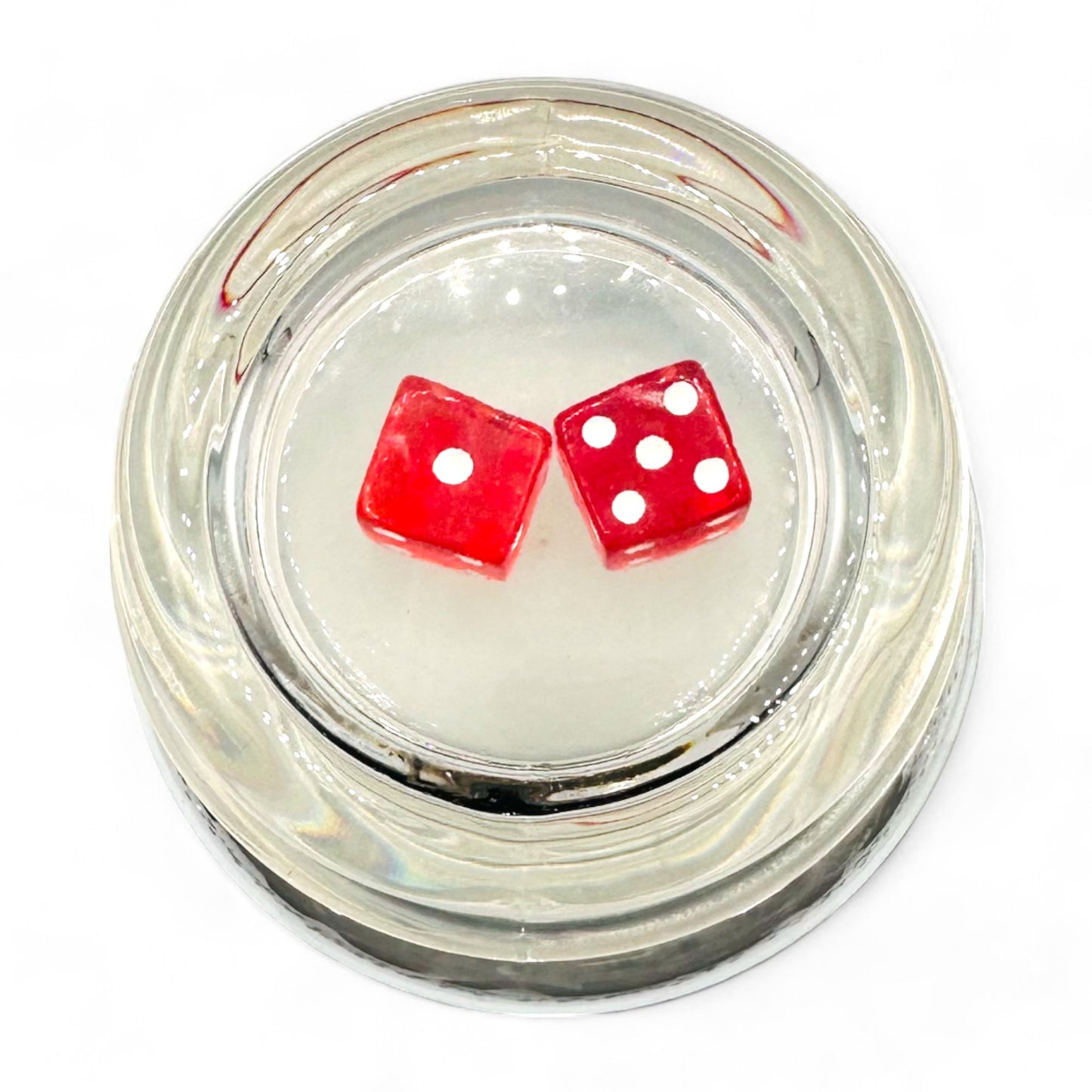 Retro Las Vegas Sealed Glass Storage Jar with Dice Lid