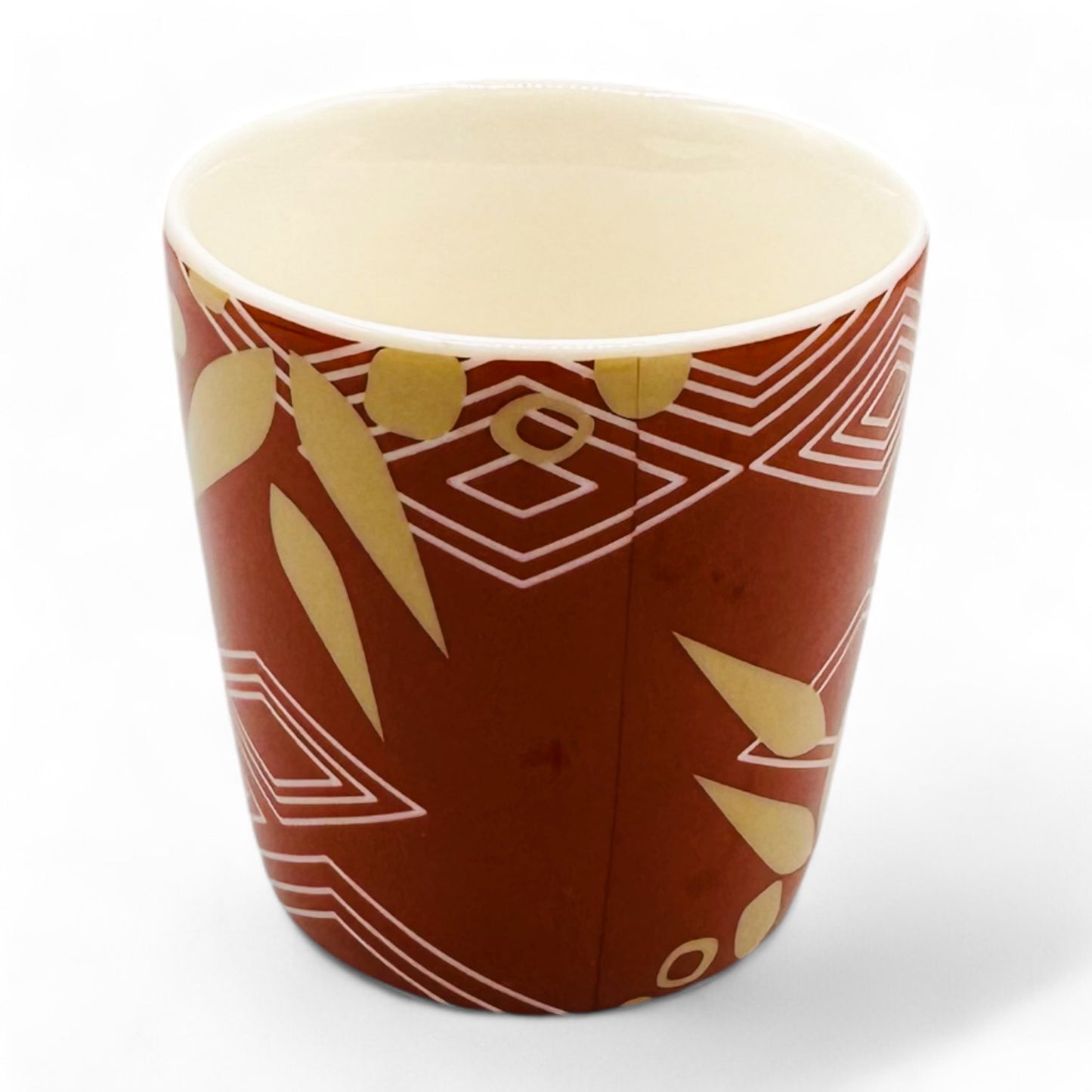 Starbucks Floral Motif Shot Glass - 3 oz Brown Design