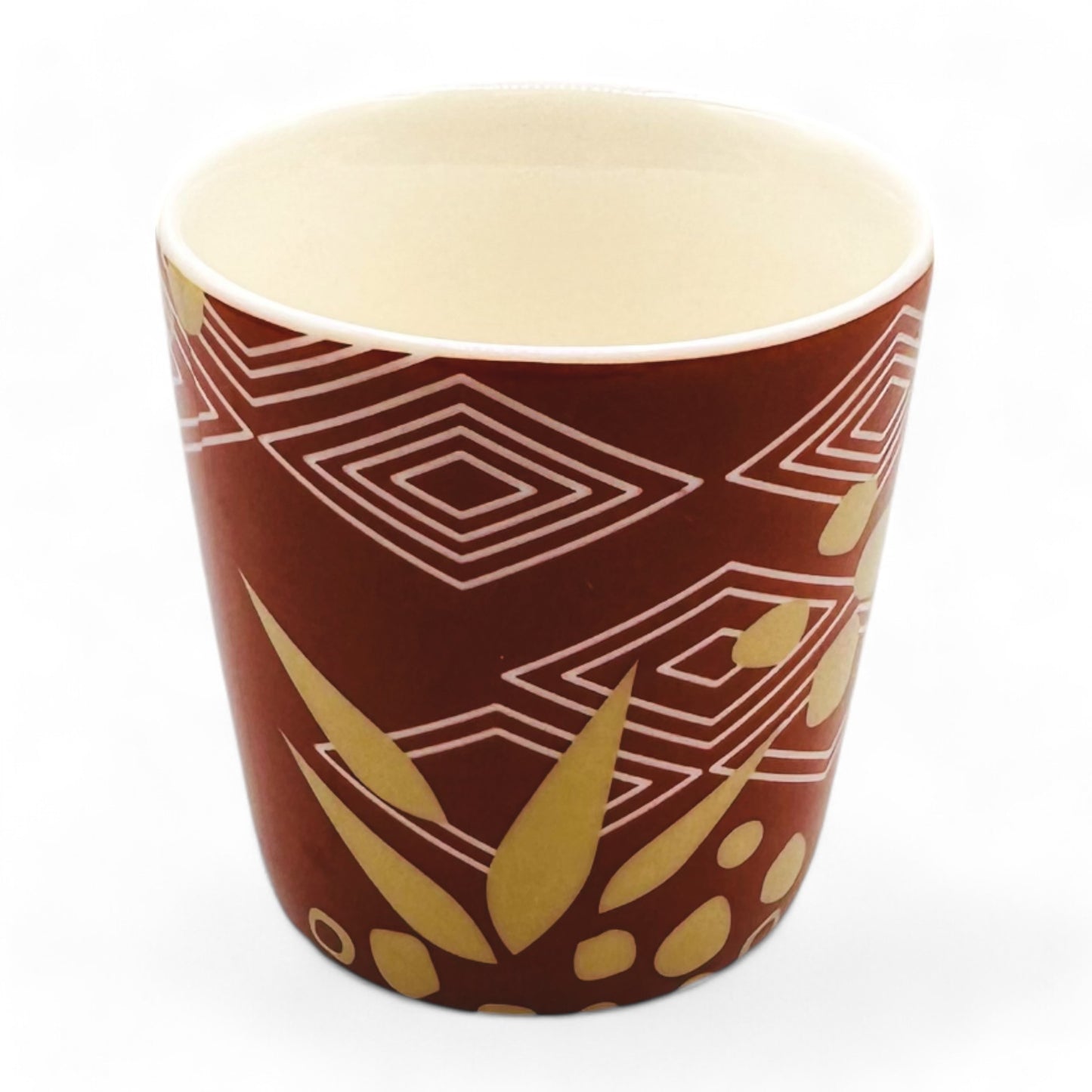 Starbucks Floral Motif Shot Glass - 3 oz Brown Design