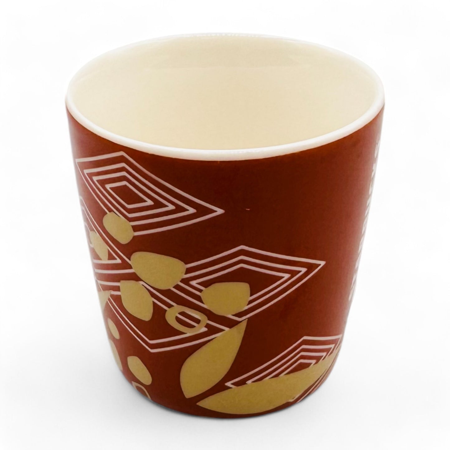 Starbucks Floral Motif Shot Glass - 3 oz Brown Design