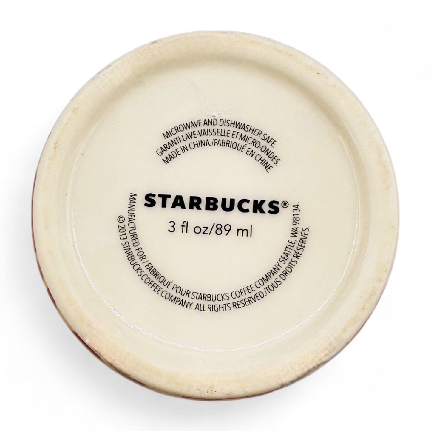Starbucks Floral Motif Shot Glass - 3 oz Brown Design