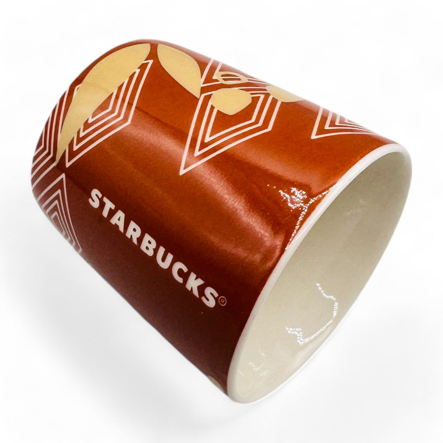 Starbucks Floral Motif Shot Glass - 3 oz Brown Design