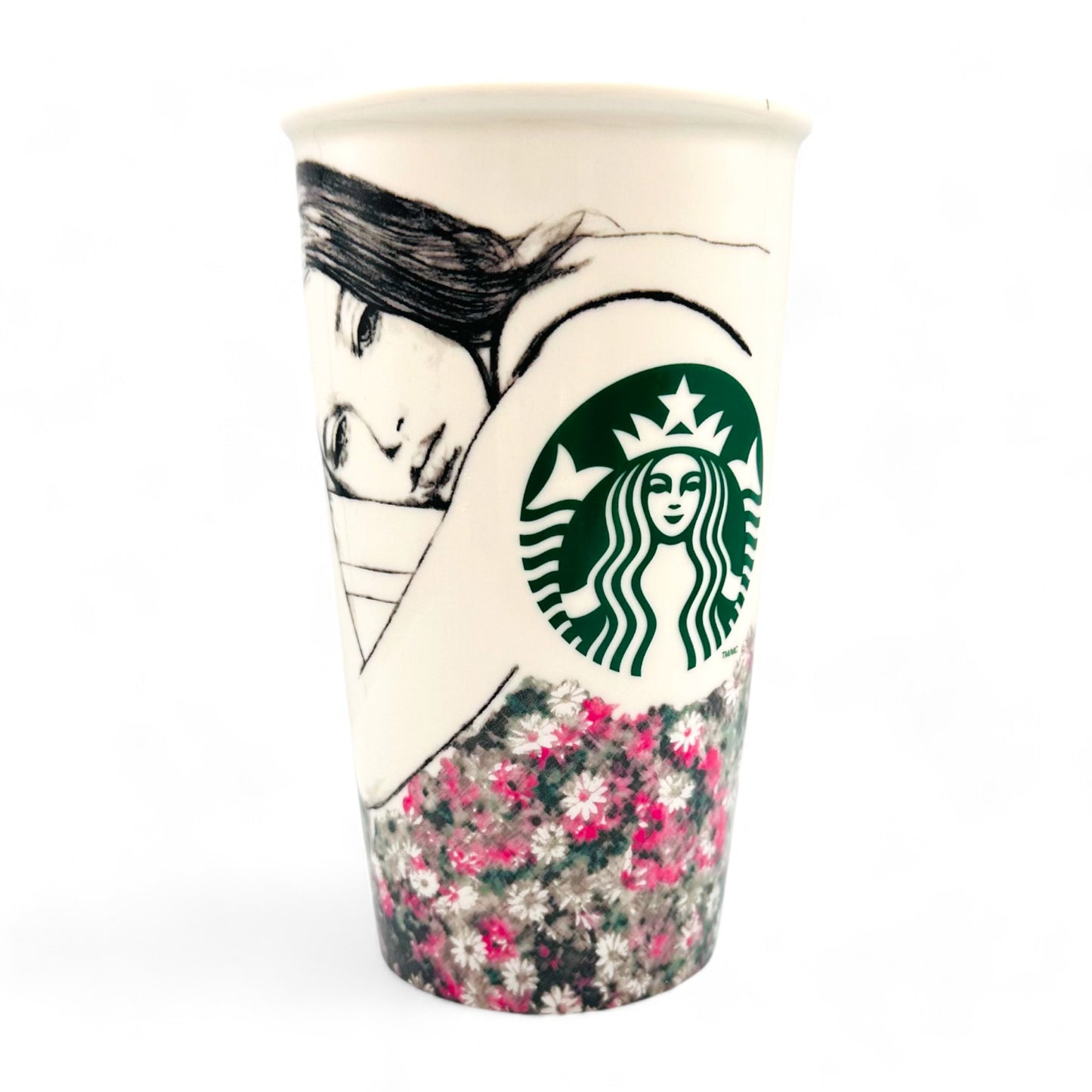 Charlotte Robinson Starbucks Travel Mug with Pencil Sketch Woman