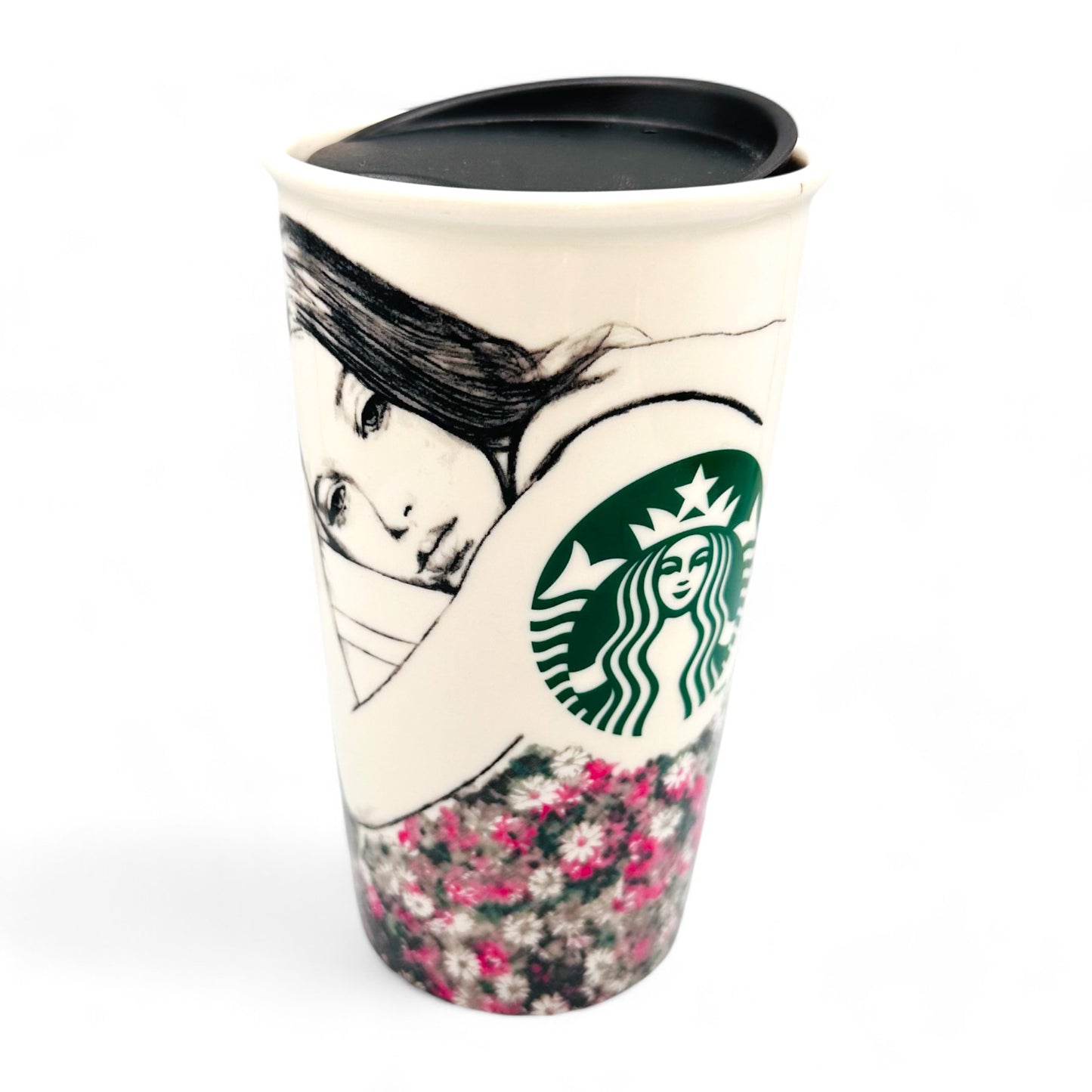Charlotte Robinson Starbucks Travel Mug with Pencil Sketch Woman