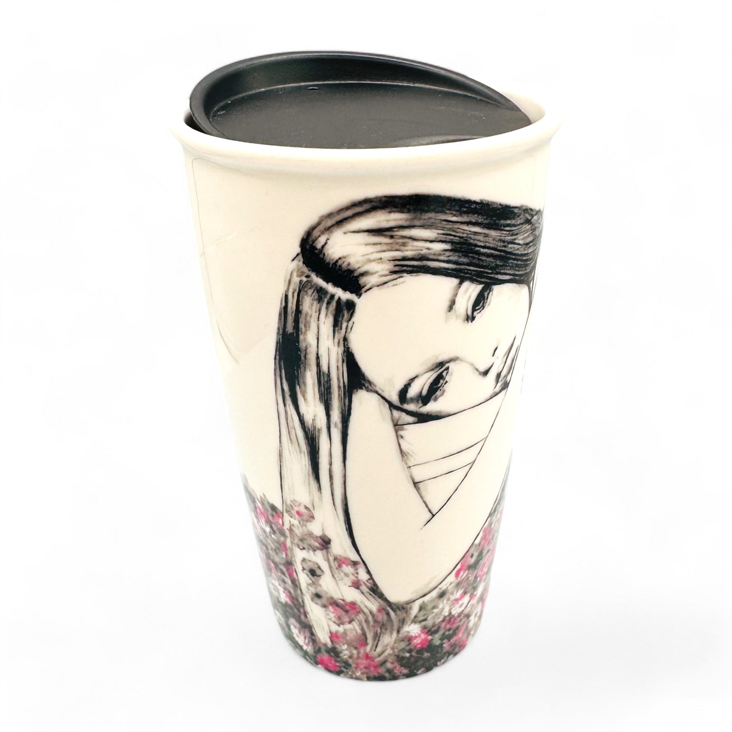 Charlotte Robinson Starbucks Travel Mug with Pencil Sketch Woman