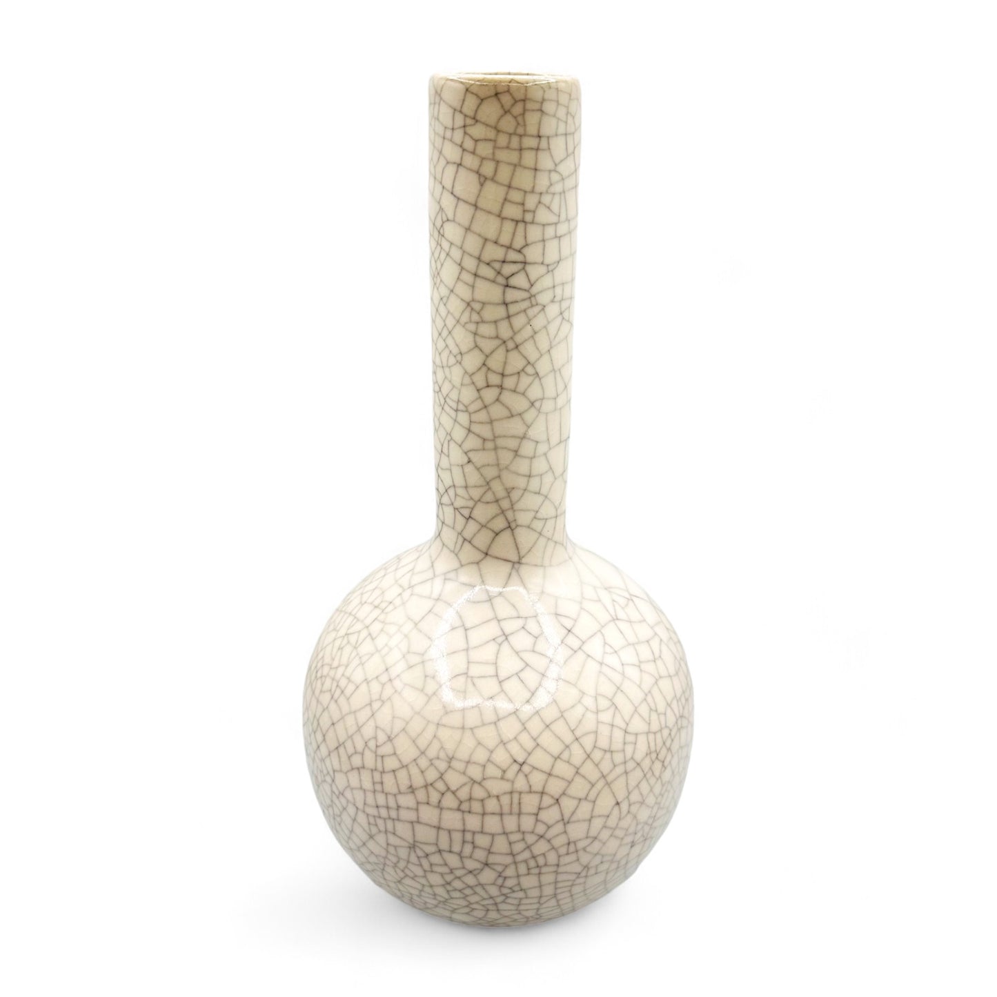 Vintage Chinese Crackle Glazed Porcelain Vase - 12" Tall
