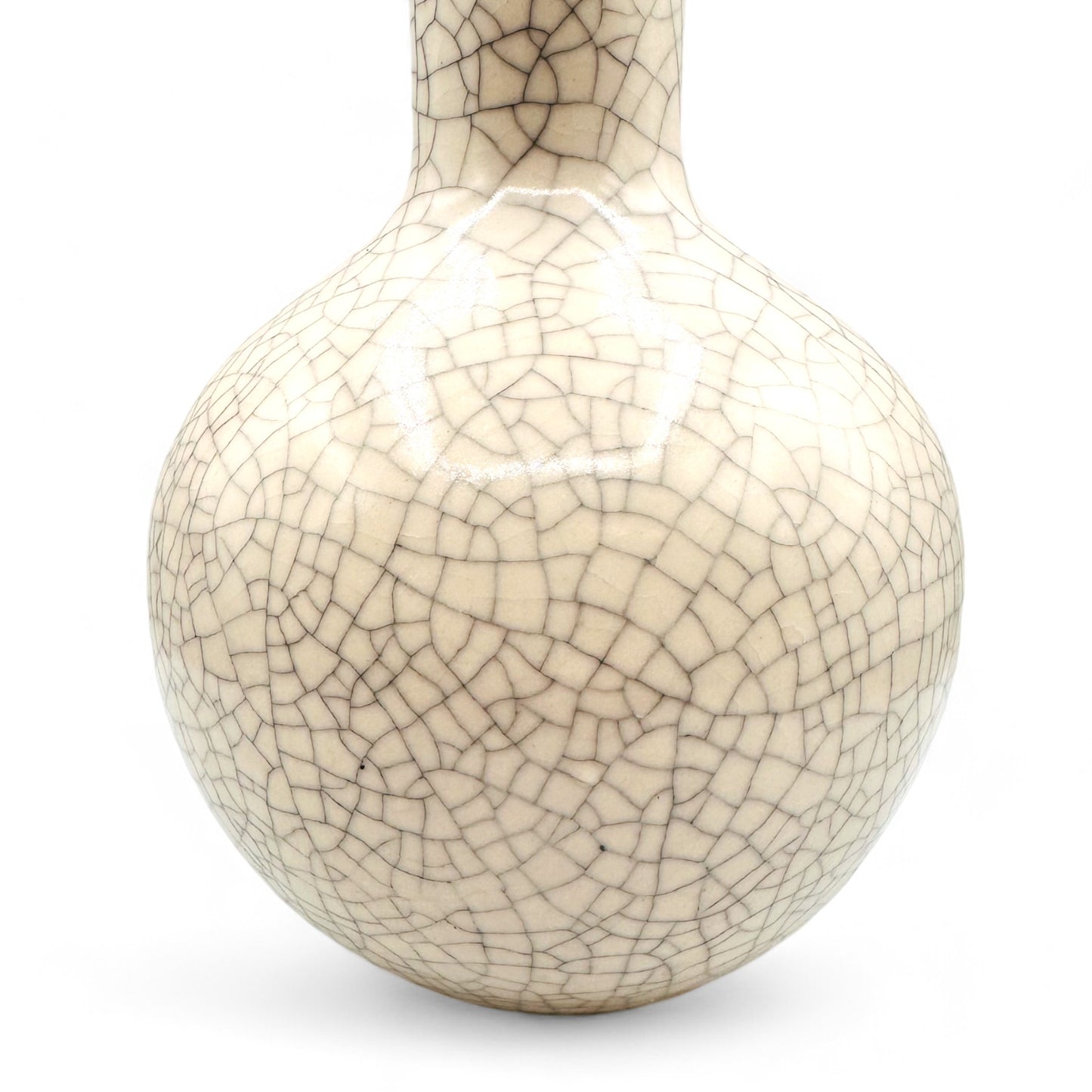 Vintage Chinese Crackle Glazed Porcelain Vase - 12" Tall
