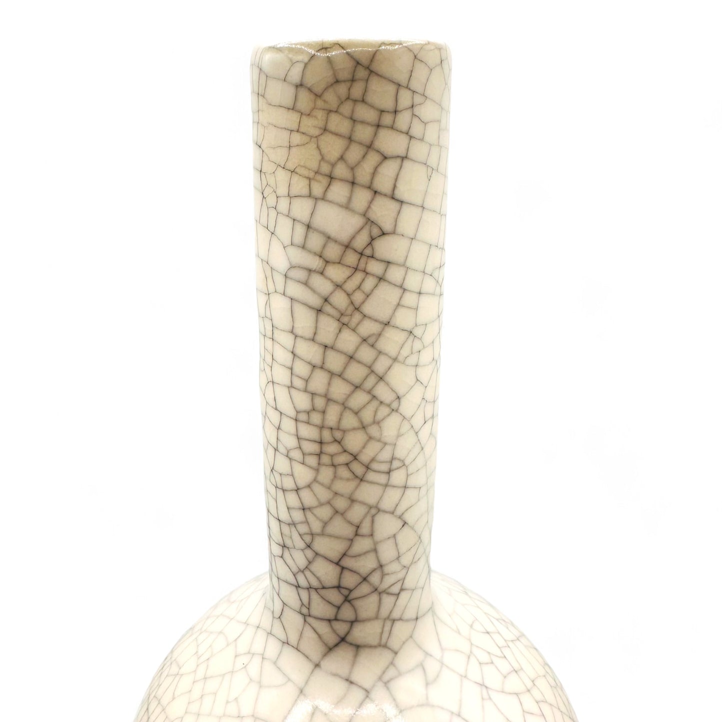 Vintage Chinese Crackle Glazed Porcelain Vase - 12" Tall