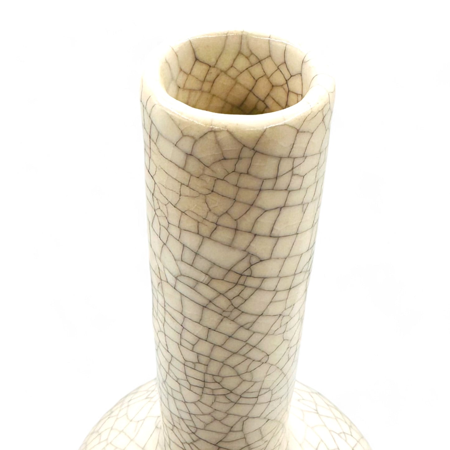 Vintage Chinese Crackle Glazed Porcelain Vase - 12" Tall