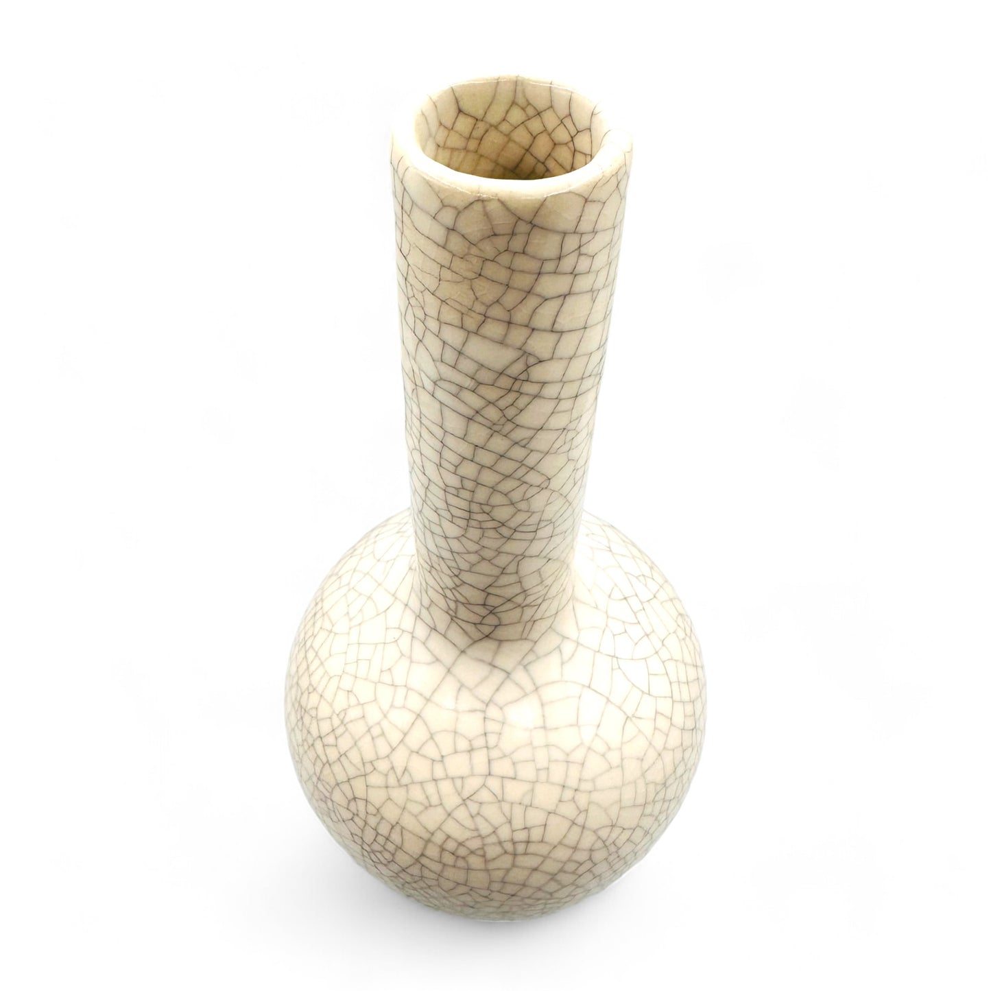 Vintage Chinese Crackle Glazed Porcelain Vase - 12" Tall