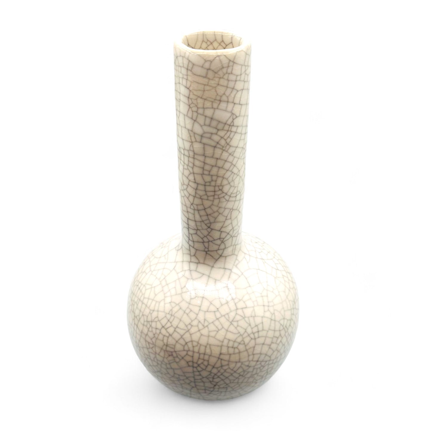 Vintage Chinese Crackle Glazed Porcelain Vase - 12" Tall