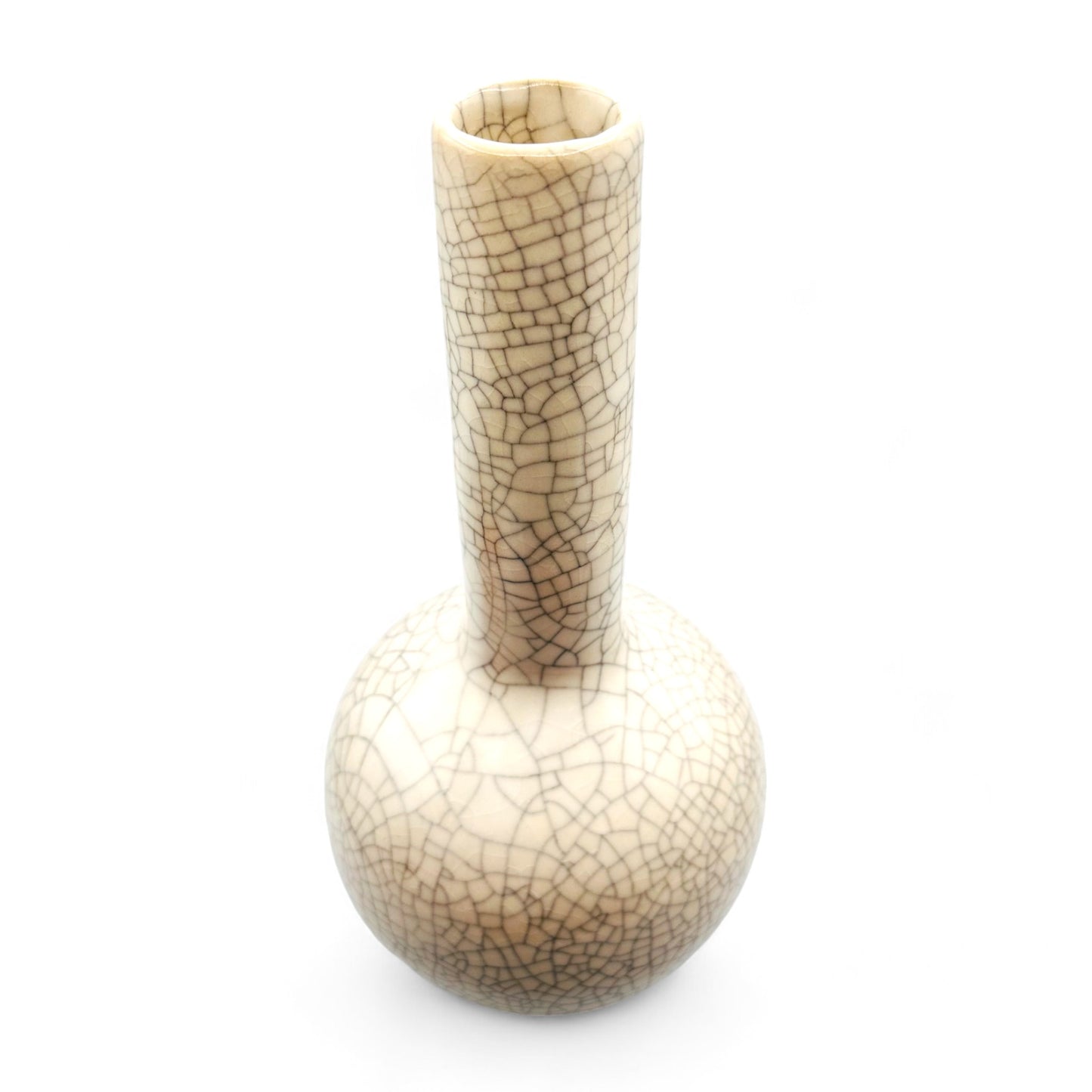Vintage Chinese Crackle Glazed Porcelain Vase - 12" Tall