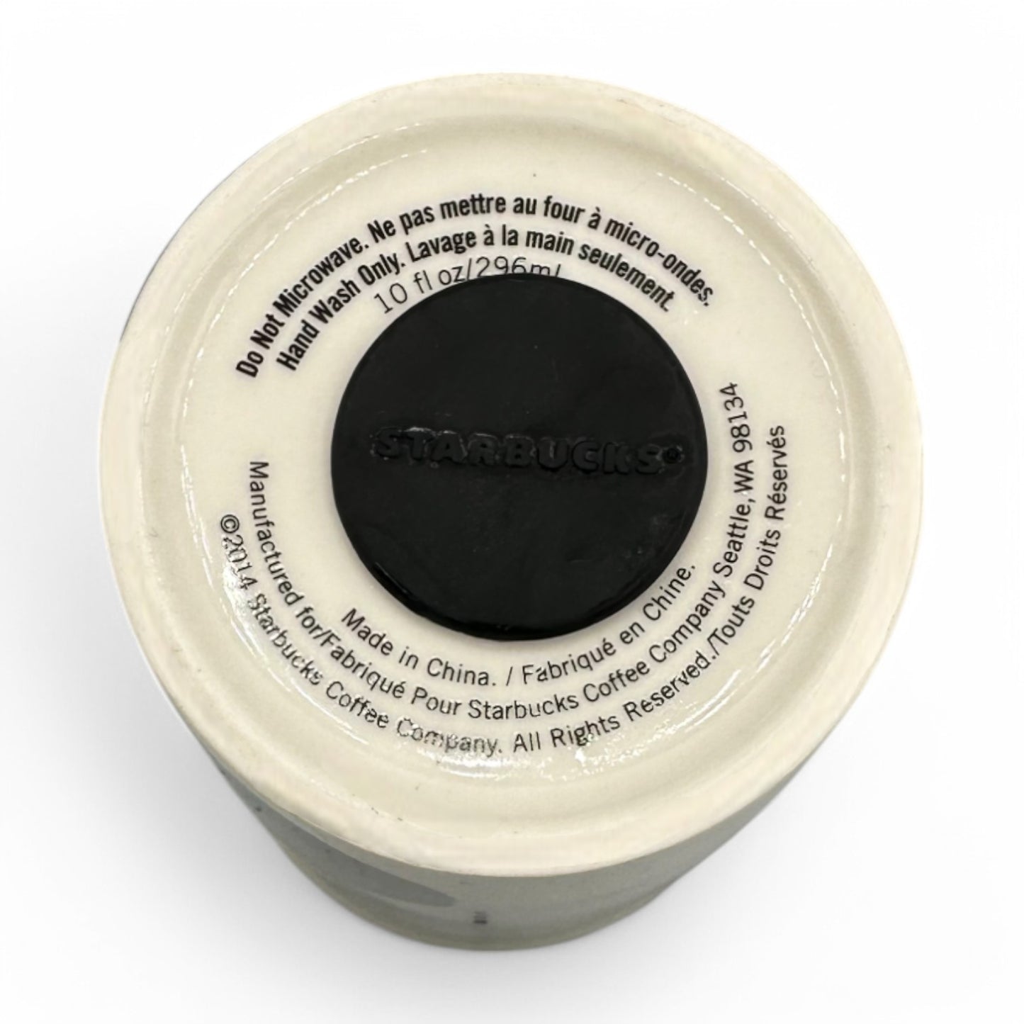 Starbucks Travel Tumbler Mug features a modern black and white watercolor design, insulated with a black lid.