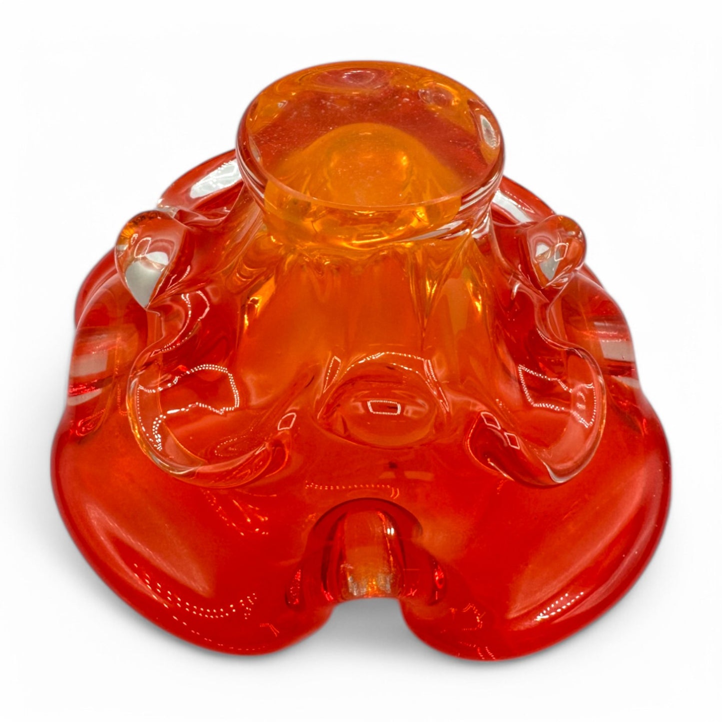 Bright and unique vintage handmade fluorescent orange bowl, ashtray, perfect for any MCM decor. Ideal for candy or display.