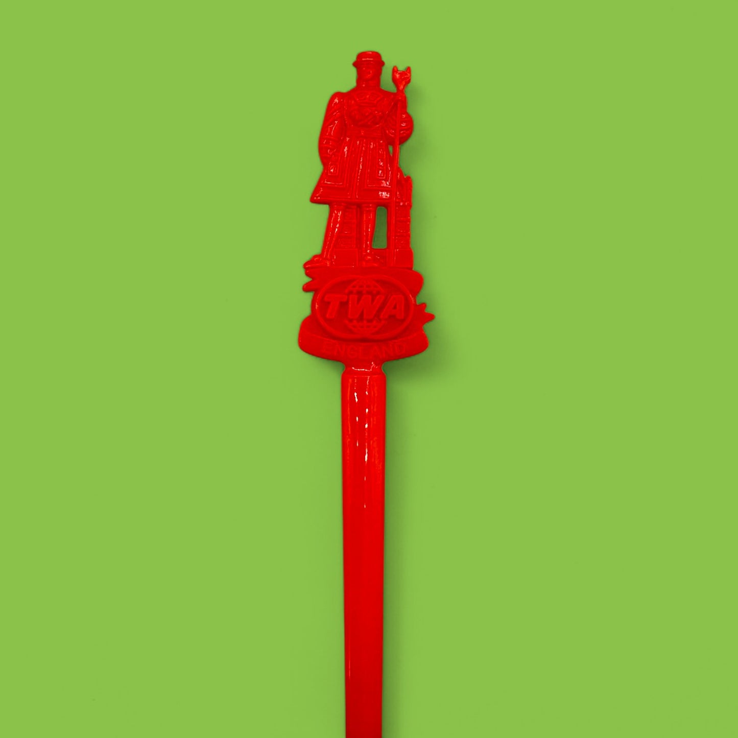 Vintage TWA Trans World Airlines, swizzlesticks, three pieces of in red and black, perfect for aviation collectors.
