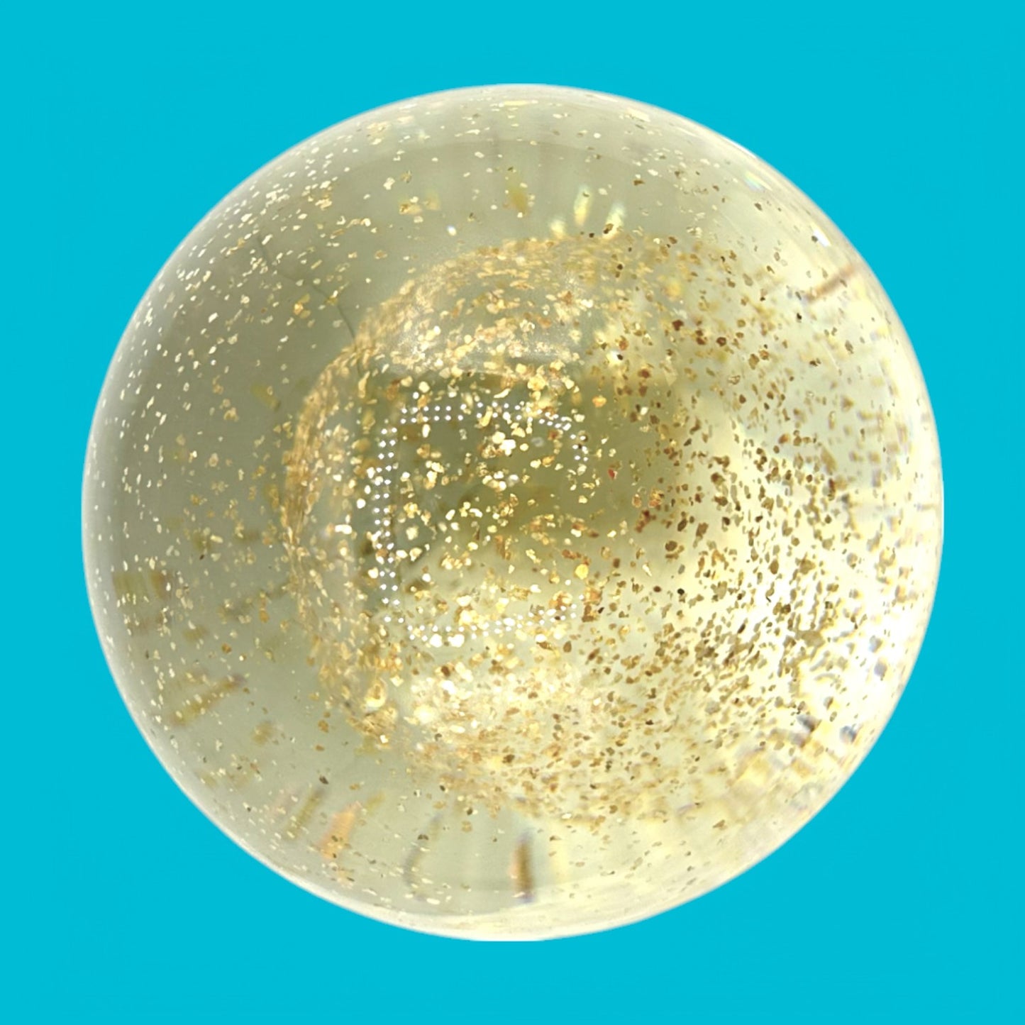 Glass Paperweight with Gold Flakes - 4" Sphere