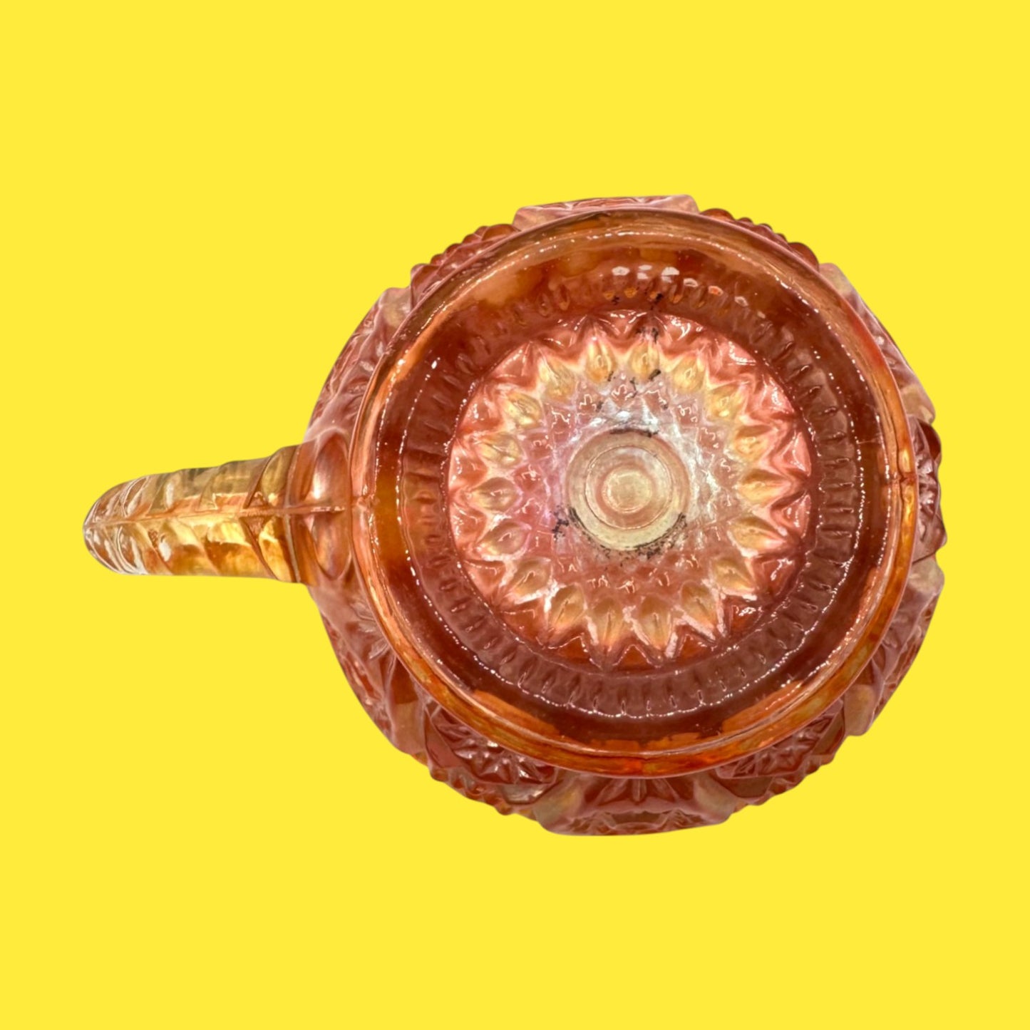 Vintage Orange Carnival Glass Tea Cups – Iridescent 1960s MCM