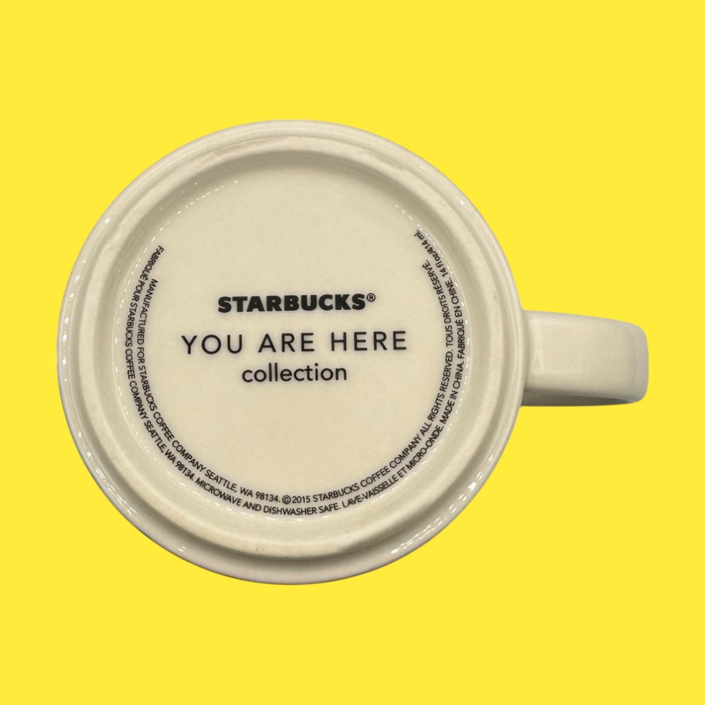 Florida Starbucks Mug, 15oz, You Are Here Collection - Replacement Mug features vibrant palm trees and sunshine designs.