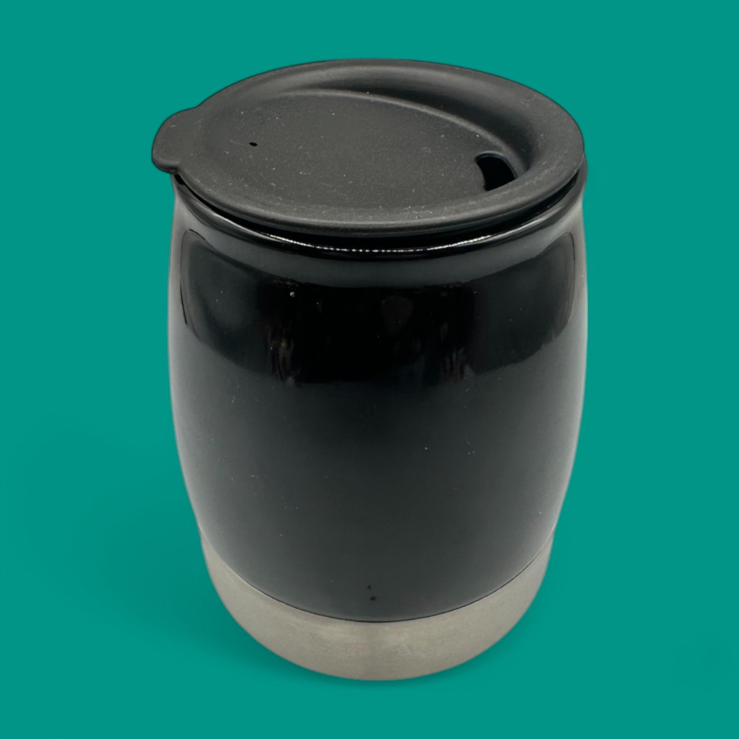 Starbucks Black Ceramic Travel Mug with Lid and Stainless Bottom (12oz) Replacement Mug