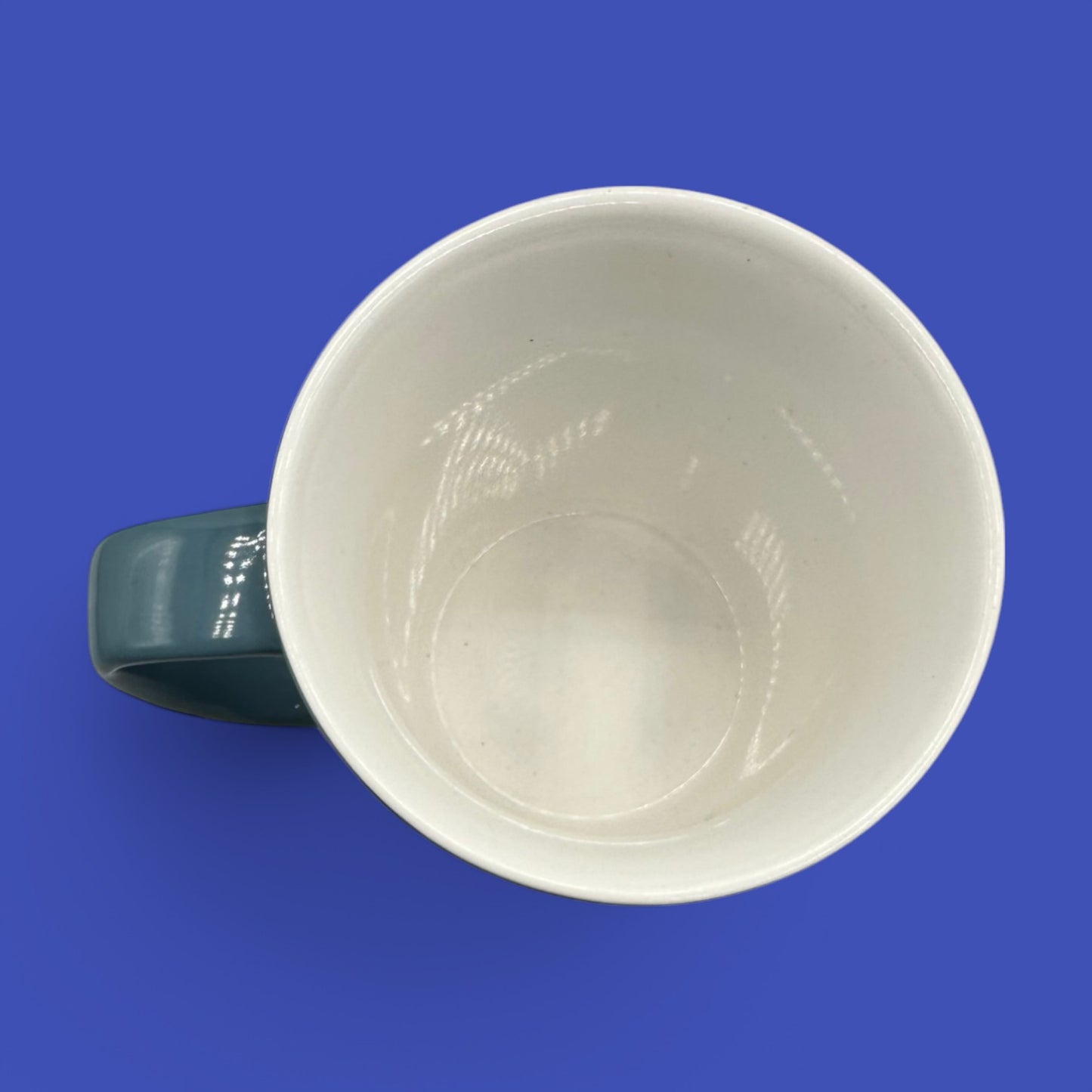 Starbucks Blue Ceramic Replacement Mug with White Lettering - 14 fl oz / 414 ml - 2010, featuring a sleek design.