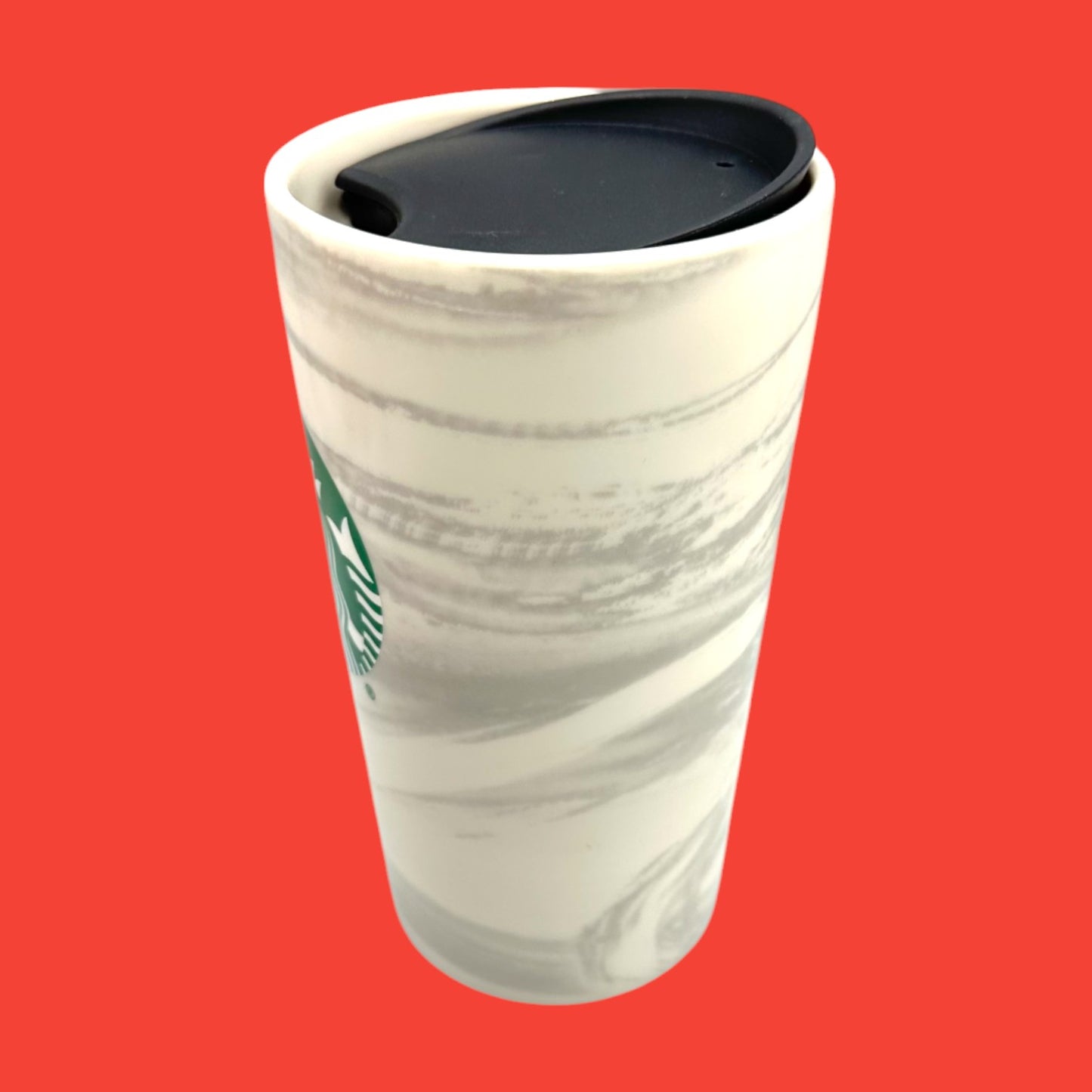 Starbucks Marble Ceramic Travel Mug With Green Logo (12oz) – Replacement Mug with Lid
