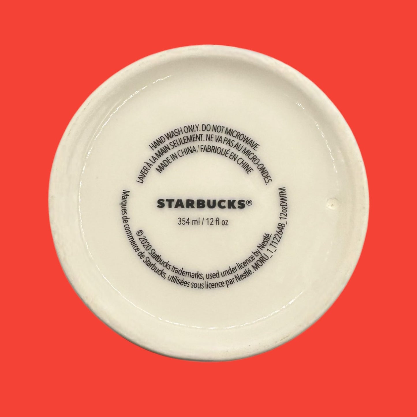 Starbucks Marble Ceramic Travel Mug With Green Logo (12oz) – Replacement Mug with Lid
