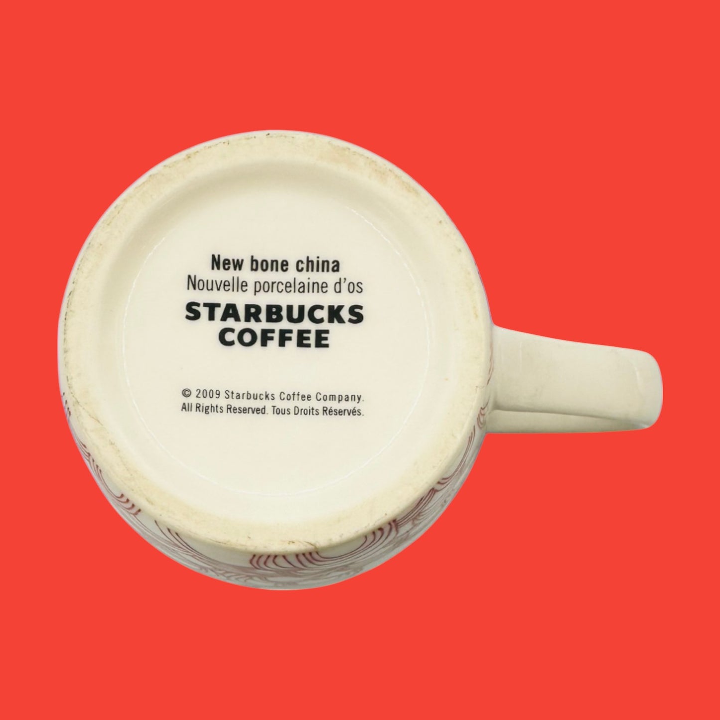 Starbucks Red and White Hearts Valentines 2009 Coffee Mug (12oz) – Replacement Mug in New Bone China