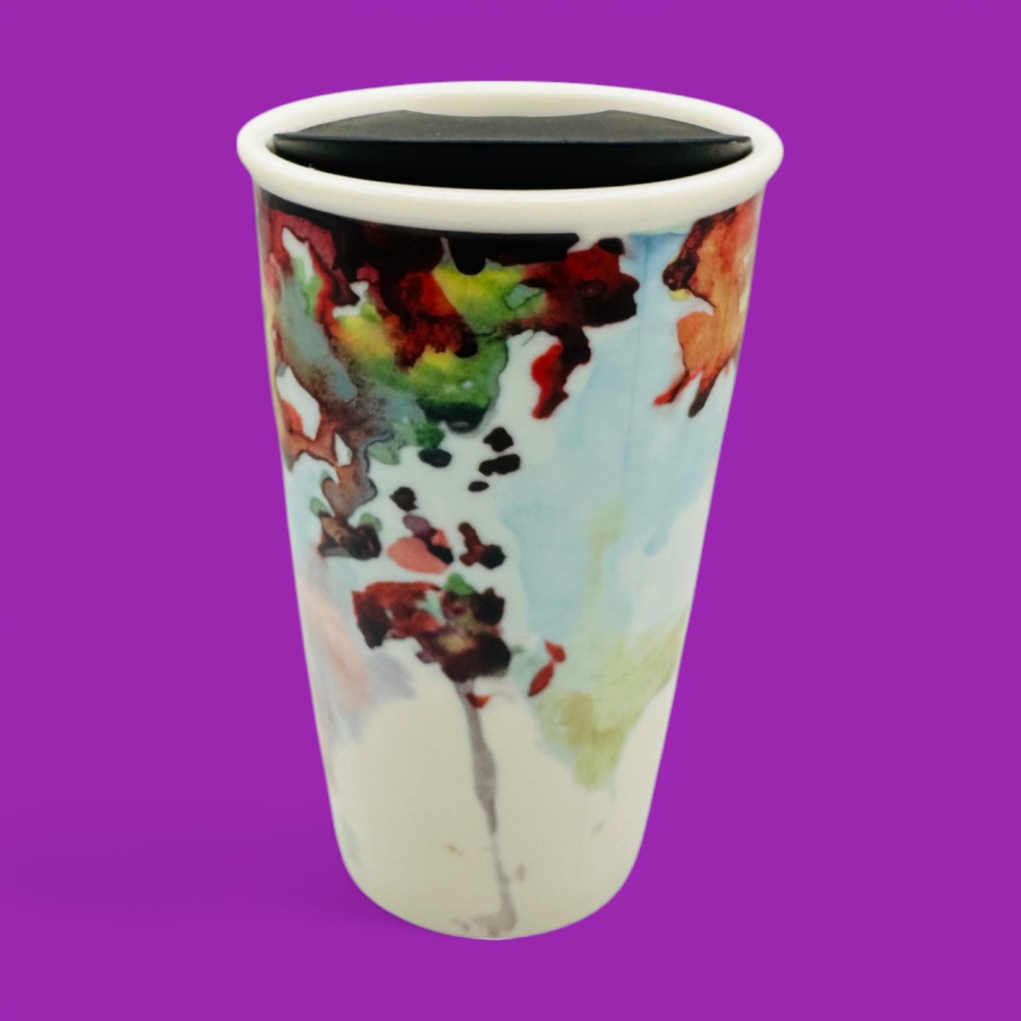 Starbucks 2015 Shelby Kroeger Ceramic Travel Mug β Watercolour World Map Replacement Mug (12oz)