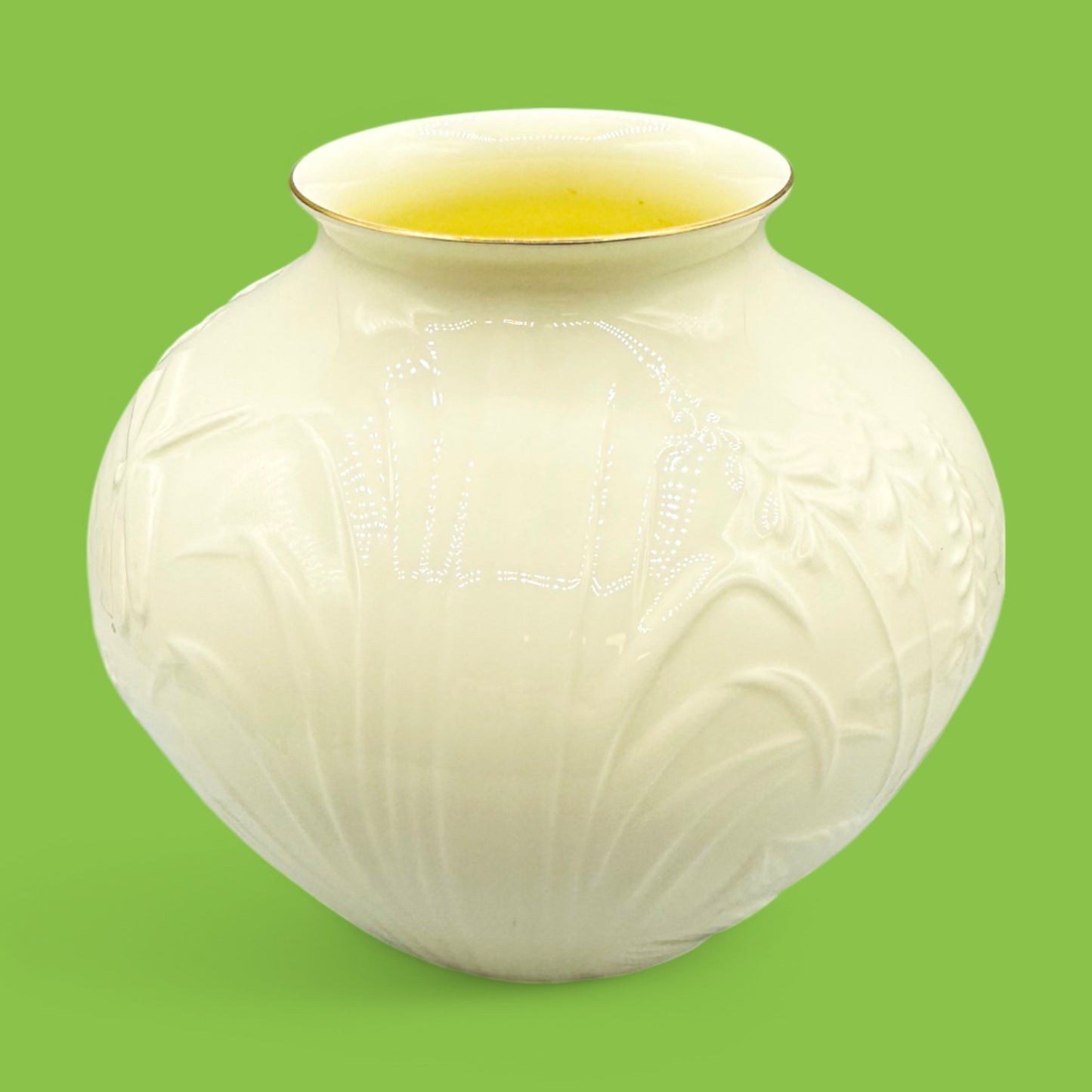 Pfaltzgraff Water Garden Vase, Dragonfly Embossed Bone China 6.5" adds serene elegance with floral embossments.