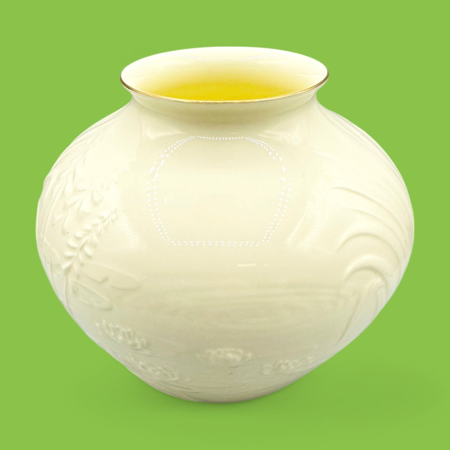 Pfaltzgraff Water Garden Vase, Dragonfly Embossed Bone China 6.5" featuring elegant floral designs in creamy hues.