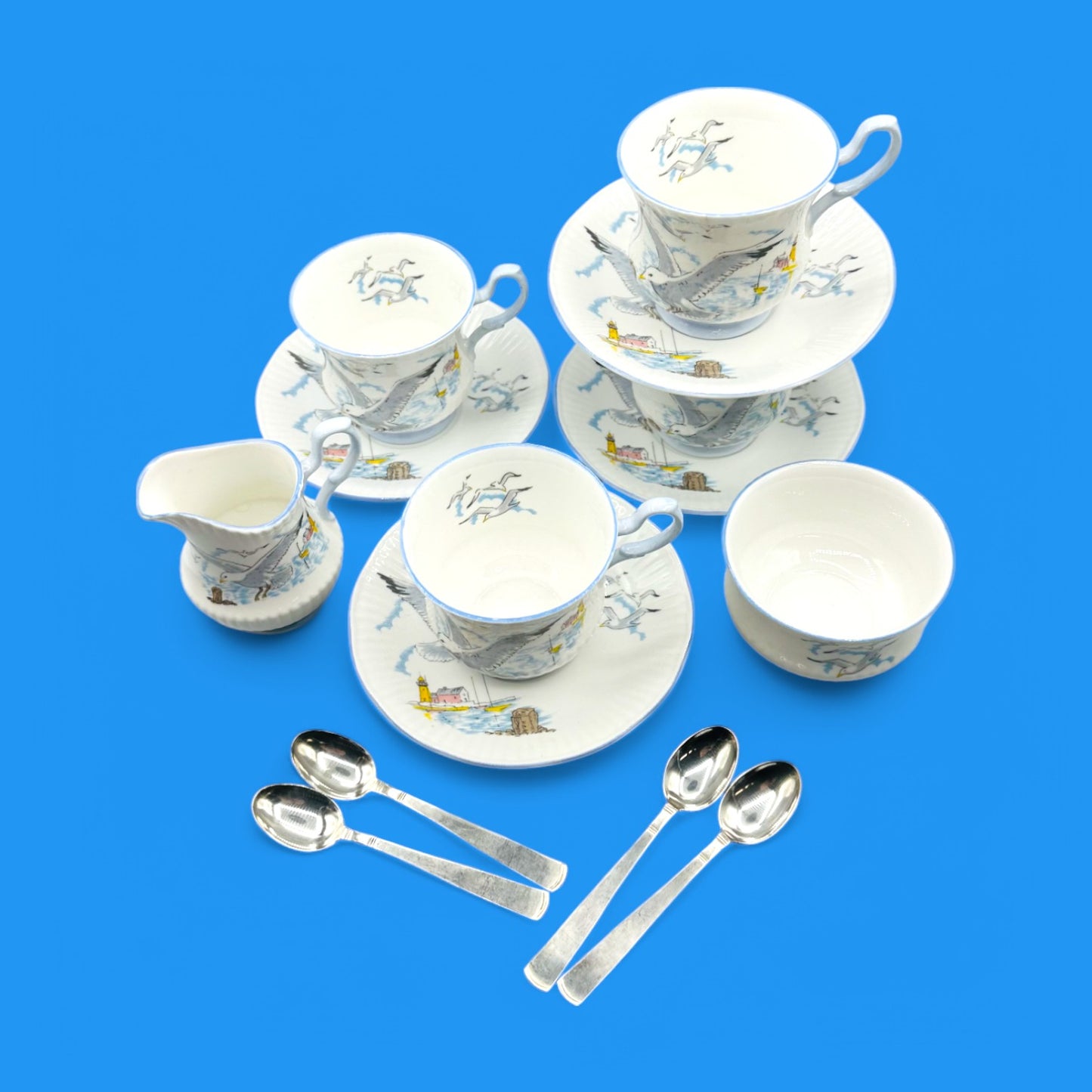English Bone China 14-piece Queen’s by Rosina Bone China Seagull Tea Set - Tea Cup