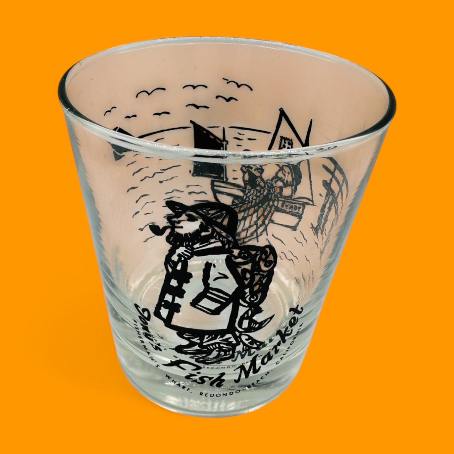 Tom’s Fish Market Low Ball Glasses – Set of 2 Redondo Beach Souvenir Cups