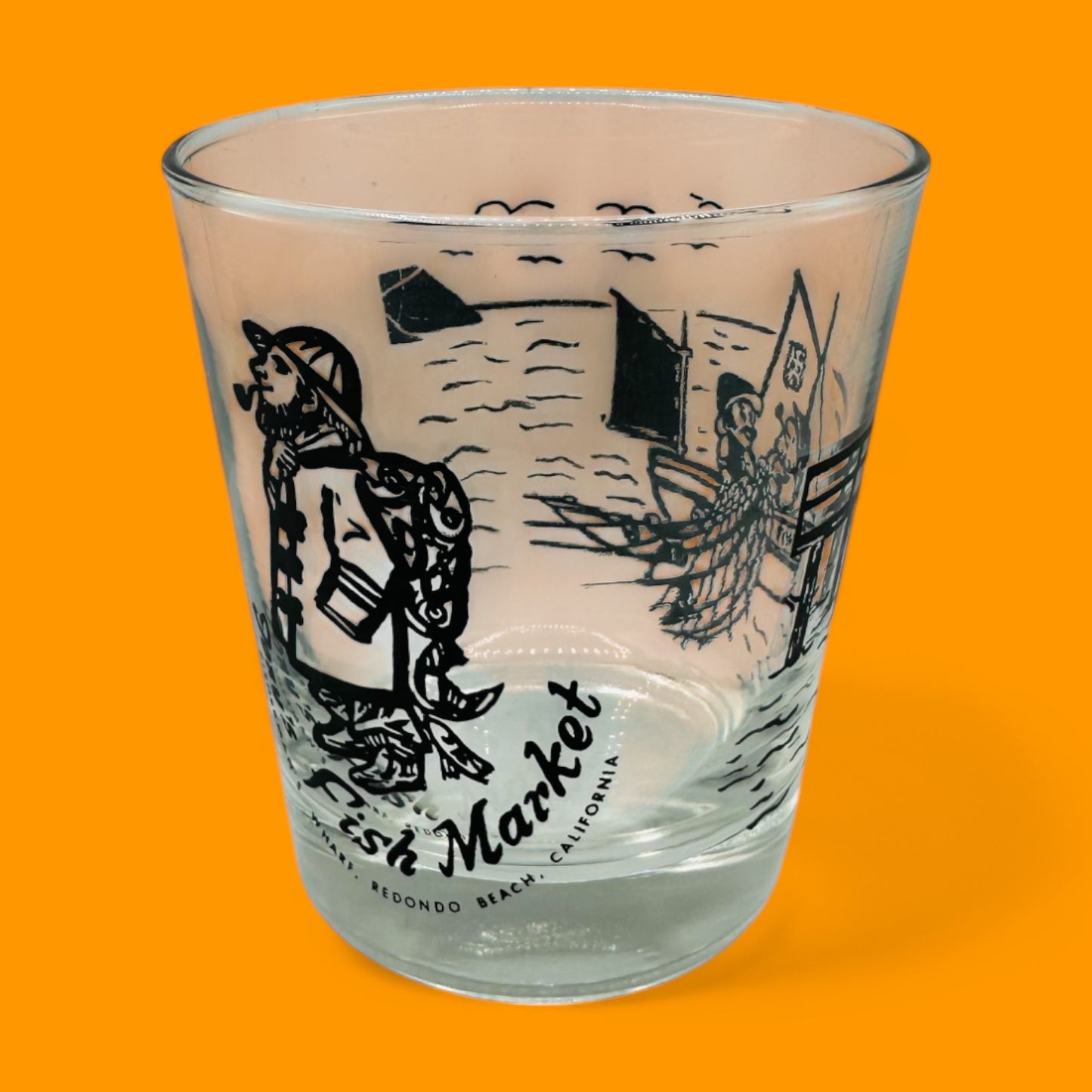 Tom’s Fish Market Low Ball Glasses – Set of 2 Redondo Beach Souvenir Cups