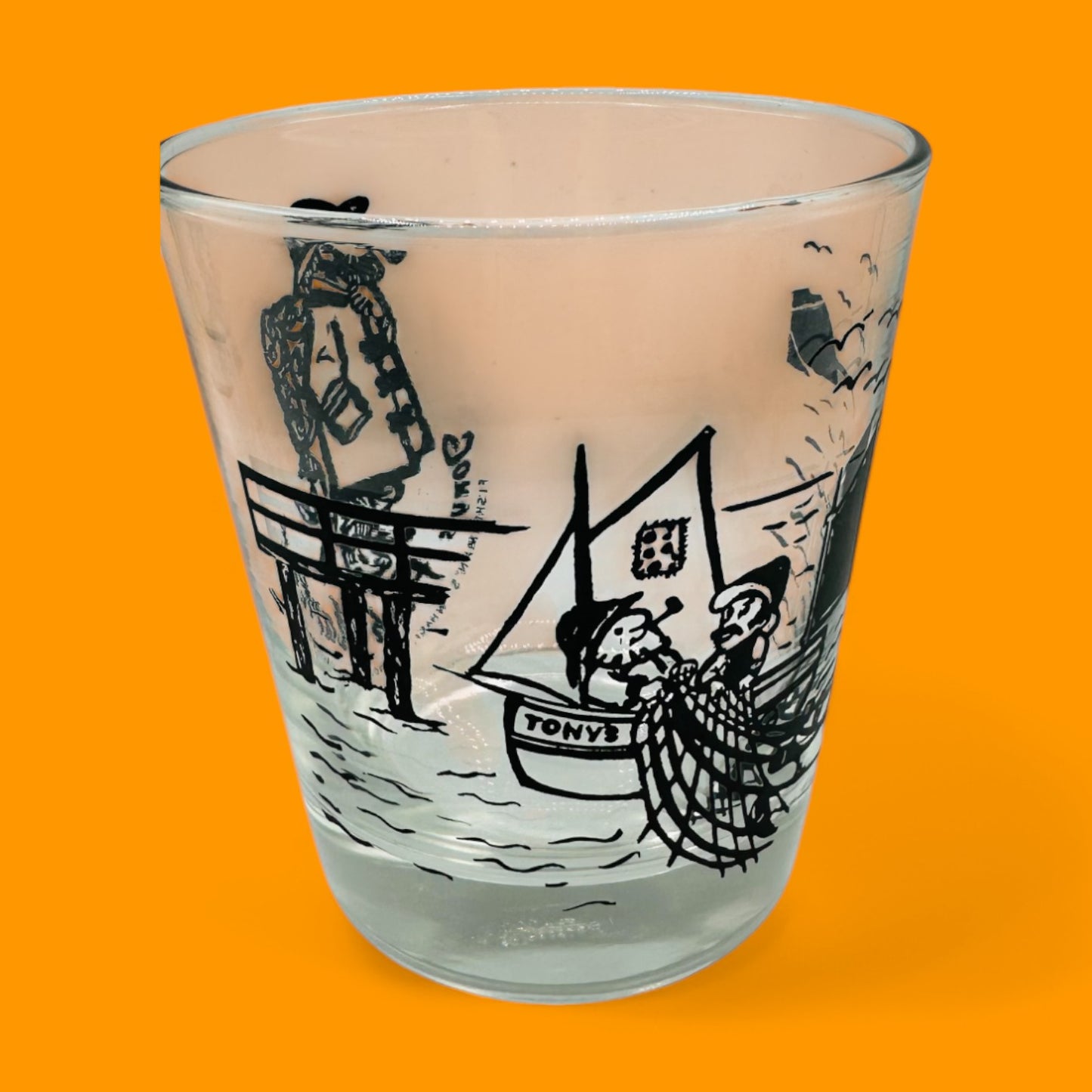 Tom’s Fish Market Low Ball Glasses – Set of 2 Redondo Beach Souvenir Cups