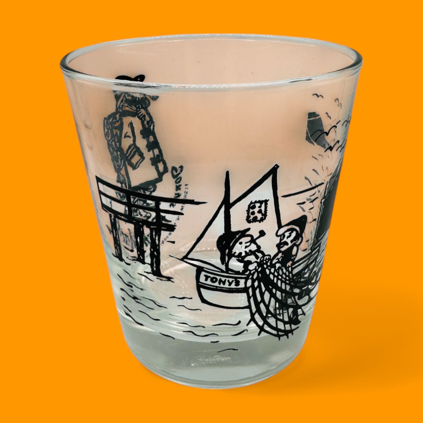 Tom’s Fish Market Low Ball Glasses – Set of 2 Redondo Beach Souvenir Cups