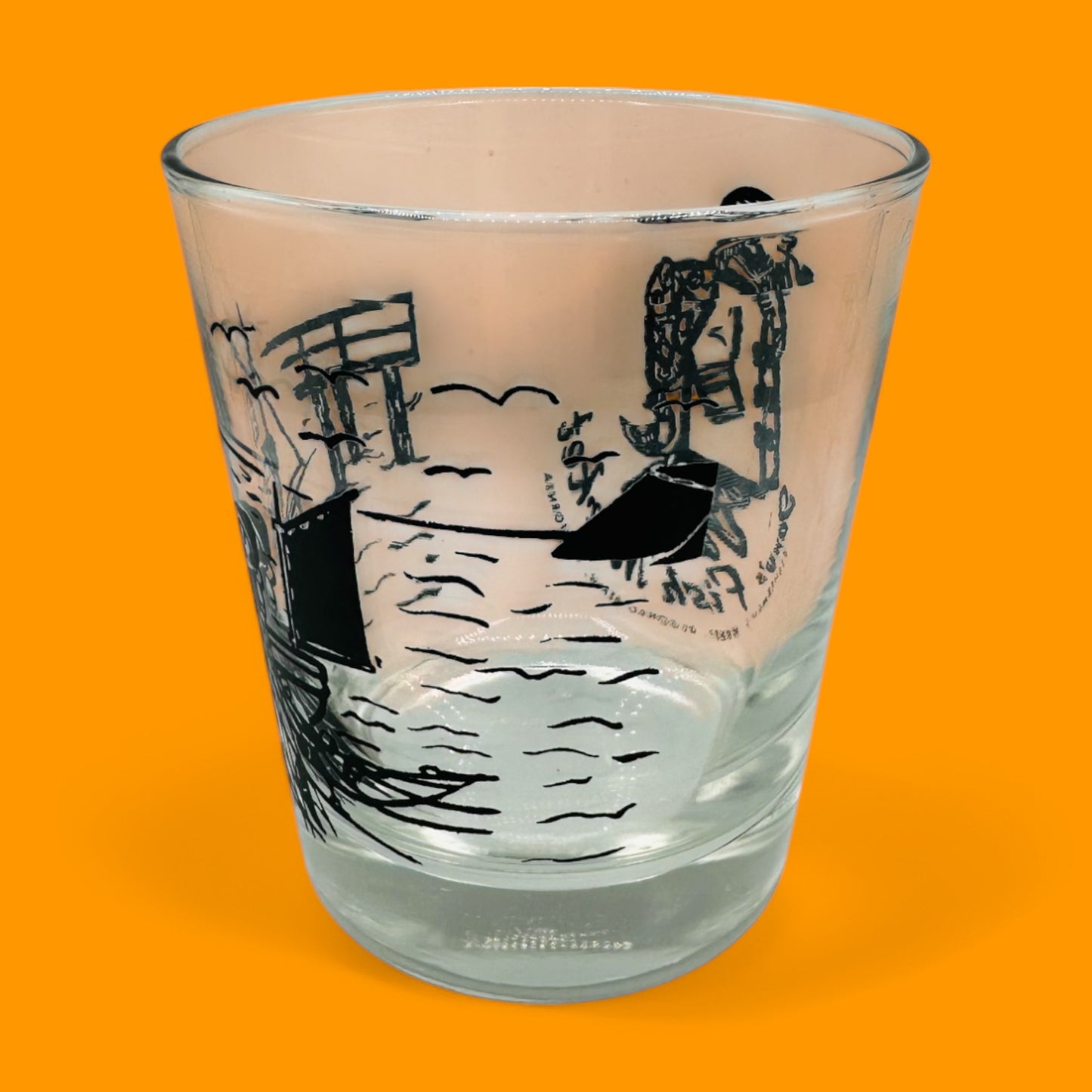 Tom’s Fish Market Low Ball Glasses – Set of 2 Redondo Beach Souvenir Cups